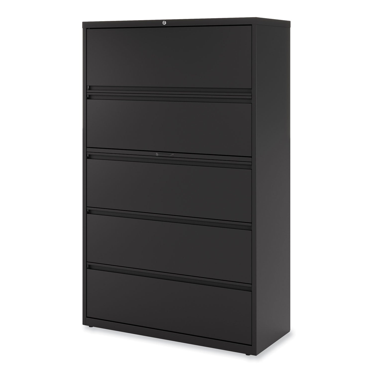 Alera® Lateral File, 5 Legal/Letter/A4/A5-Size File Drawers, Black, 42" x 18.63" x 67.63"