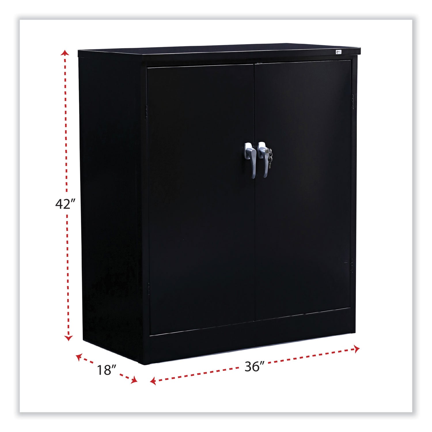 Alera® Assembled 42" High Heavy-Duty Welded Storage Cabinet, Two Adjustable Shelves, 36w x 18d, Black