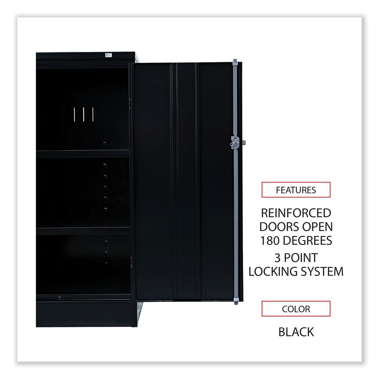 Alera® Assembled 42" High Heavy-Duty Welded Storage Cabinet, Two Adjustable Shelves, 36w x 18d, Black