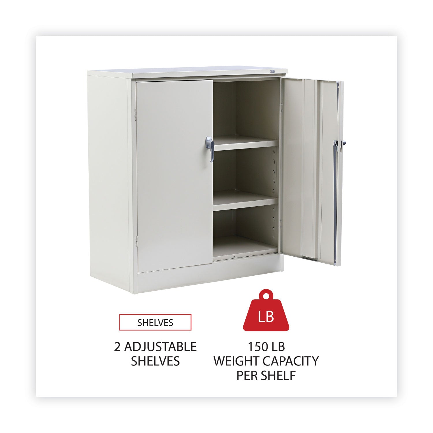 Alera® Assembled 42" High Heavy-Duty Welded Storage Cabinet, Two Adjustable Shelves, 36w x 18d, Putty