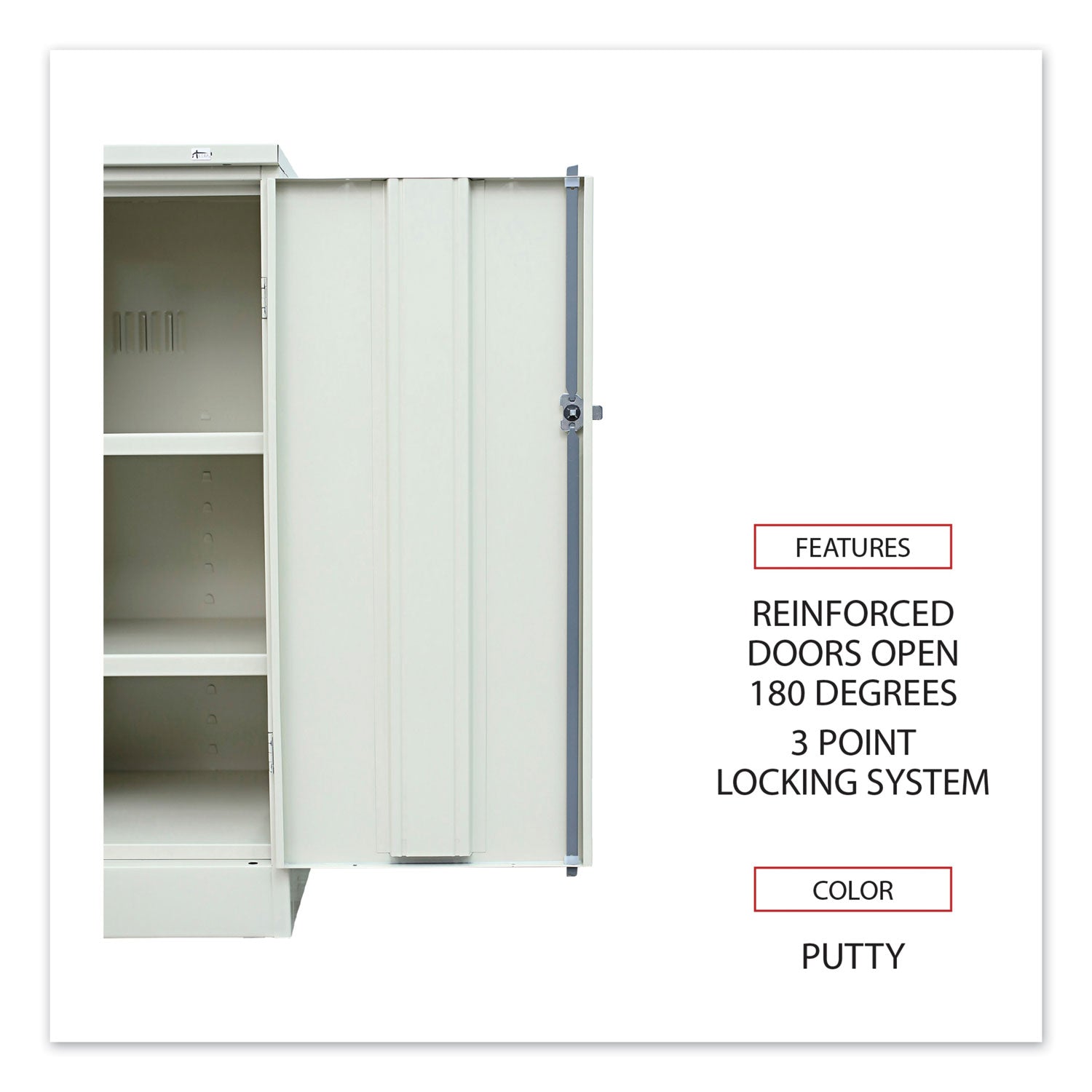 Alera® Assembled 42" High Heavy-Duty Welded Storage Cabinet, Two Adjustable Shelves, 36w x 18d, Putty