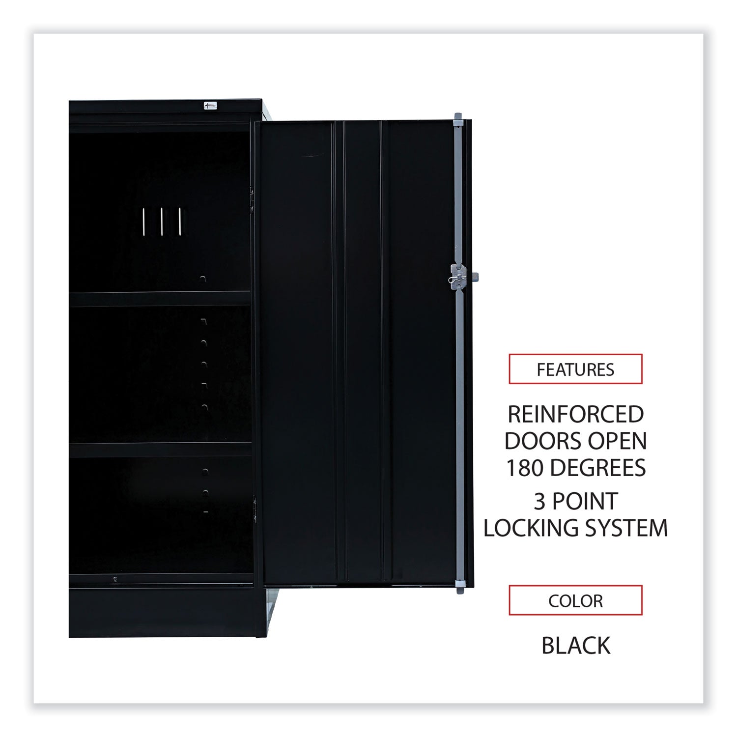 Alera® Standard Assembled Storage Cabinet, 36w x 18d x 42h, Black