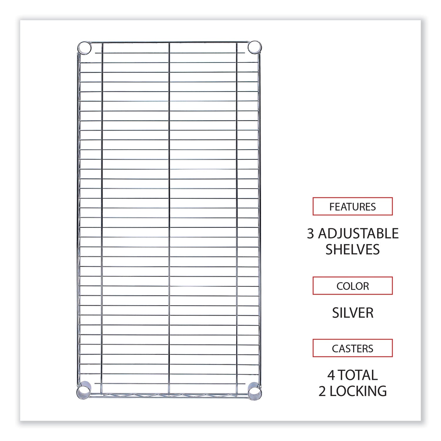 Alera® Wire Shelving Garment Rack, 30 Garments, 36w x 18d x 75h, Silver