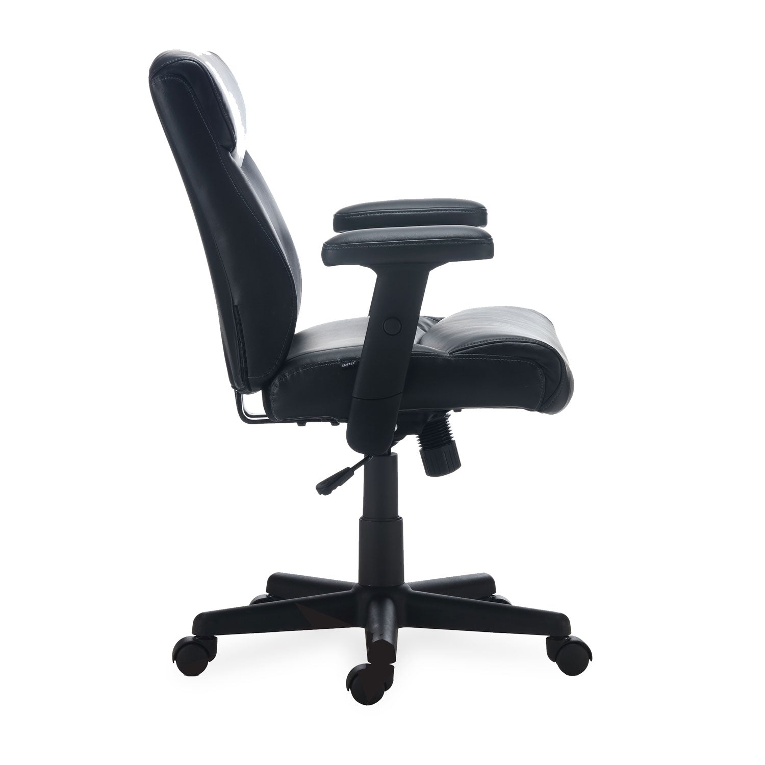 Alera® Alera Harthope Leather Task Chair, Supports Up to 275 lb, Black Seat/Back, Black Base