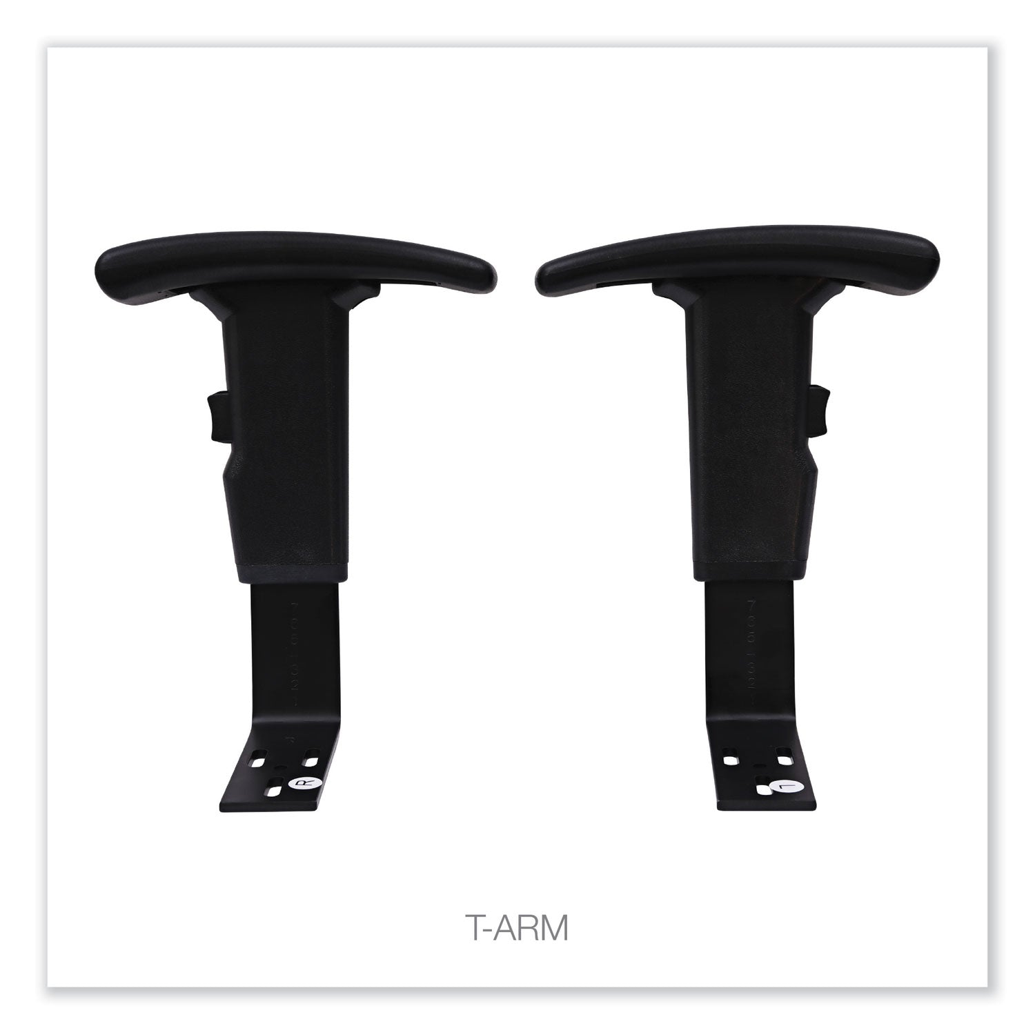 Alera® Optional Height-Adjustable T-Arms for Alera Essentia and Interval Series Chairs, Black, 2/Set