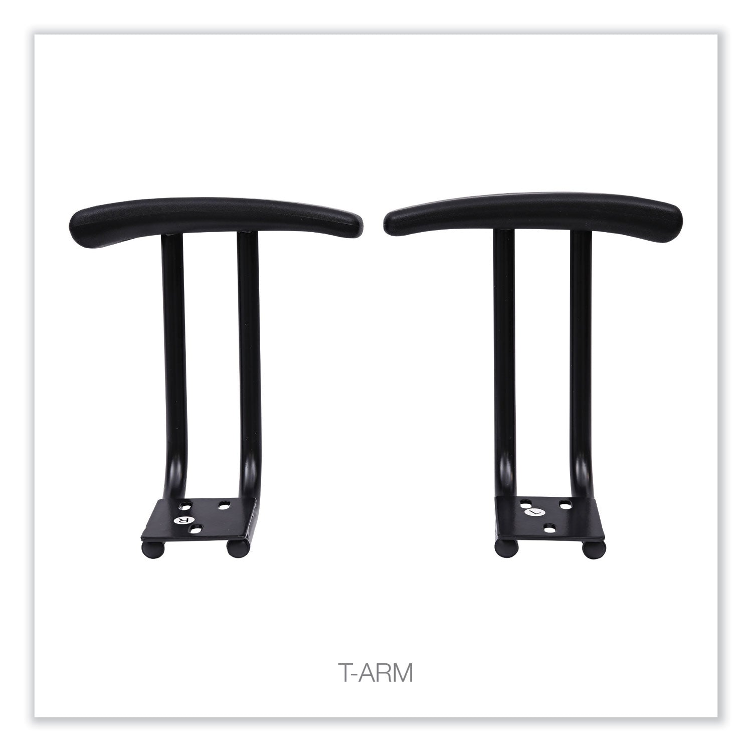 Alera® Optional Fixed Height T-Arms for Alera Essentia and Interval Series Chairs, Black, 2/Set