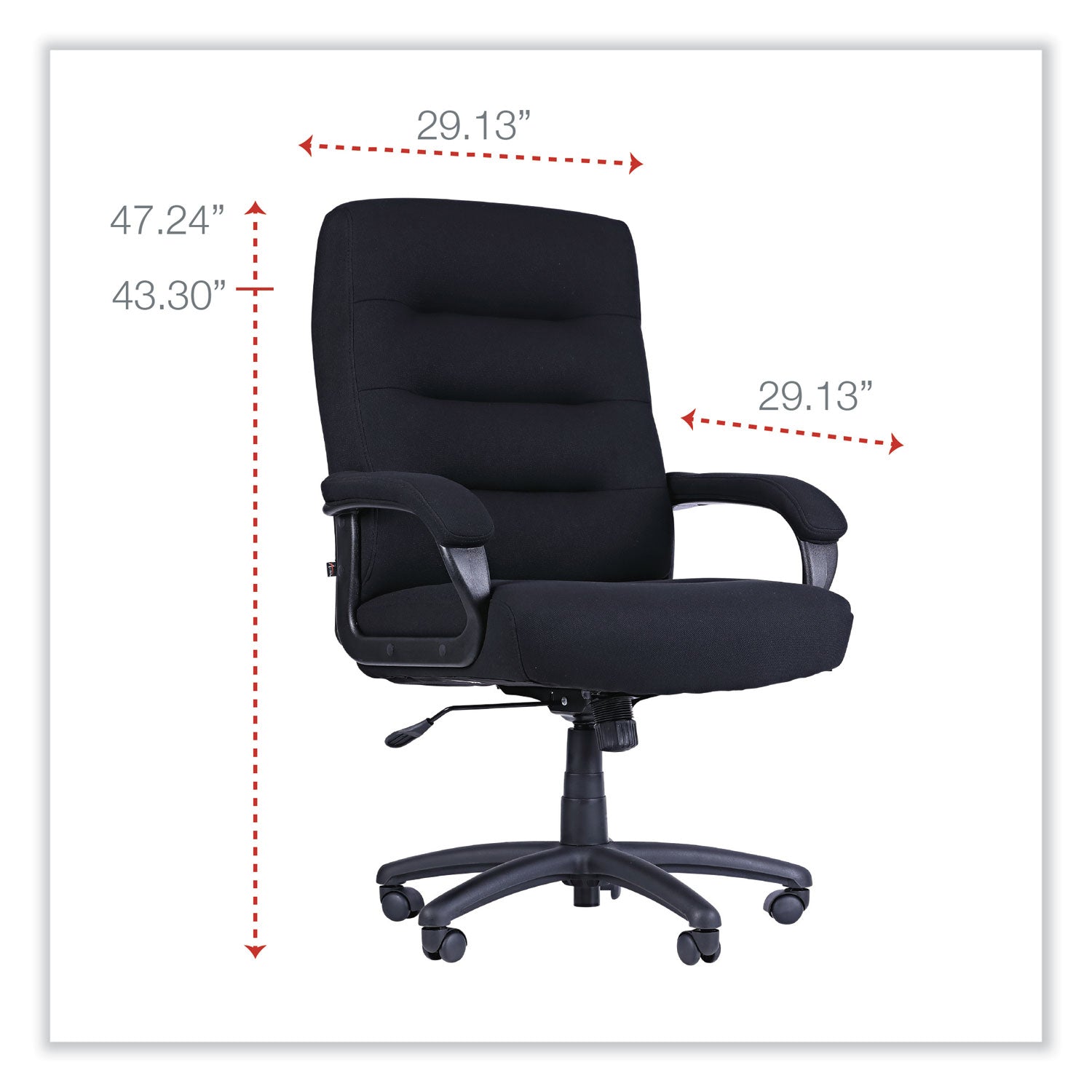 Alera® Alera Kesson Series High-Back Office Chair, Supports Up to 300 lb, 19.21" to 22.7" Seat Height, Black