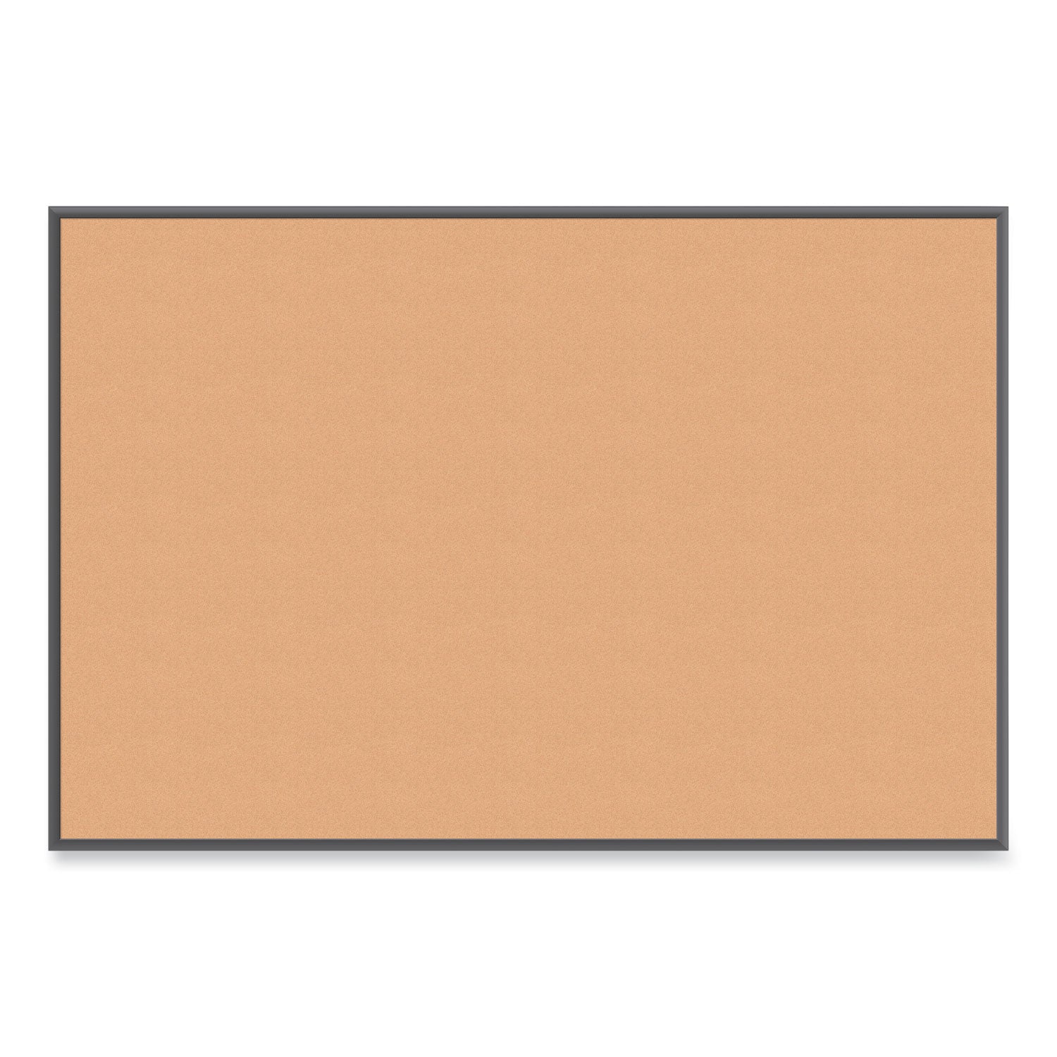 Cork Bulletin Board with Black Aluminum Frame, 70 x 47, Tan Surface