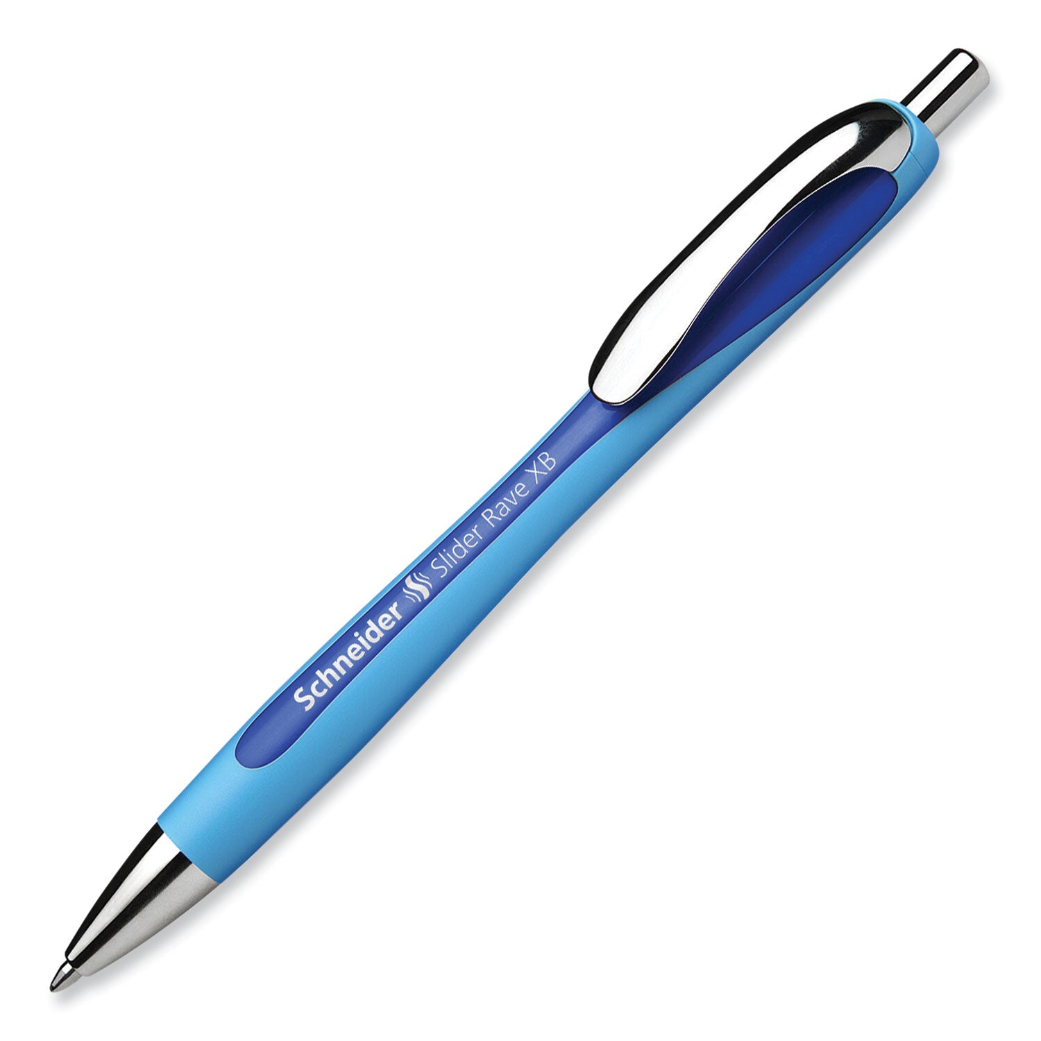 Schneider® Slider Rave XB Ballpoint Pen, Retractable, Extra-Bold 1.4 mm, Blue Ink, Blue/Light Blue Barrel