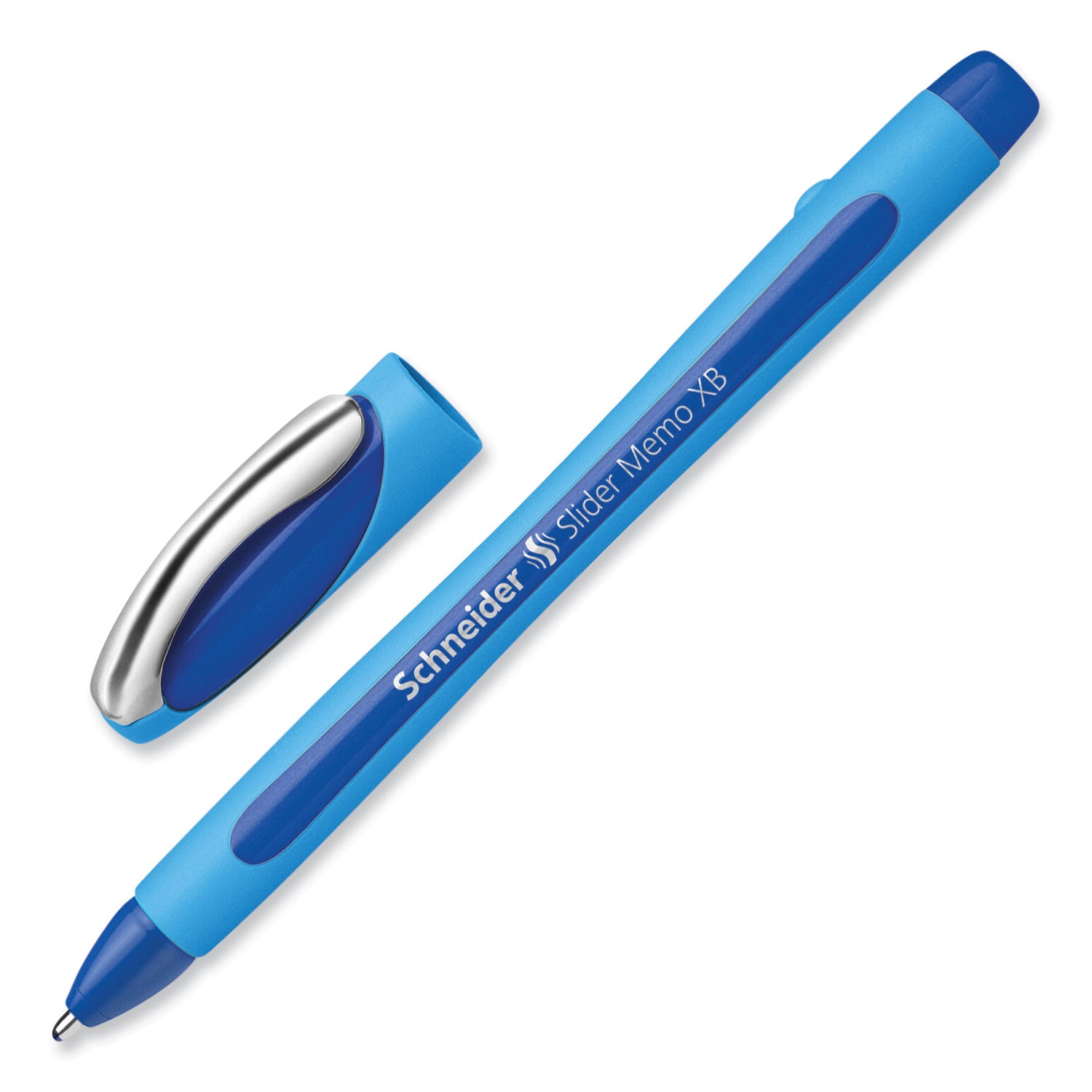 Schneider® Slider Memo XB Ballpoint Pen, Stick, Extra-Bold 1.4 mm, Blue Ink, Blue/Light Blue Barrel, 10/Box