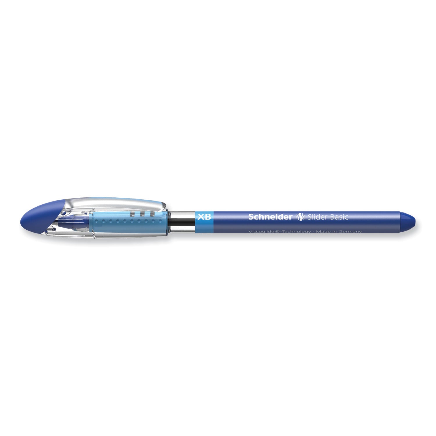 Schneider® Slider Basic Ballpoint Pen, Stick, Extra-Bold 1.4 mm, Blue Ink, Blue Barrel, 10/Box