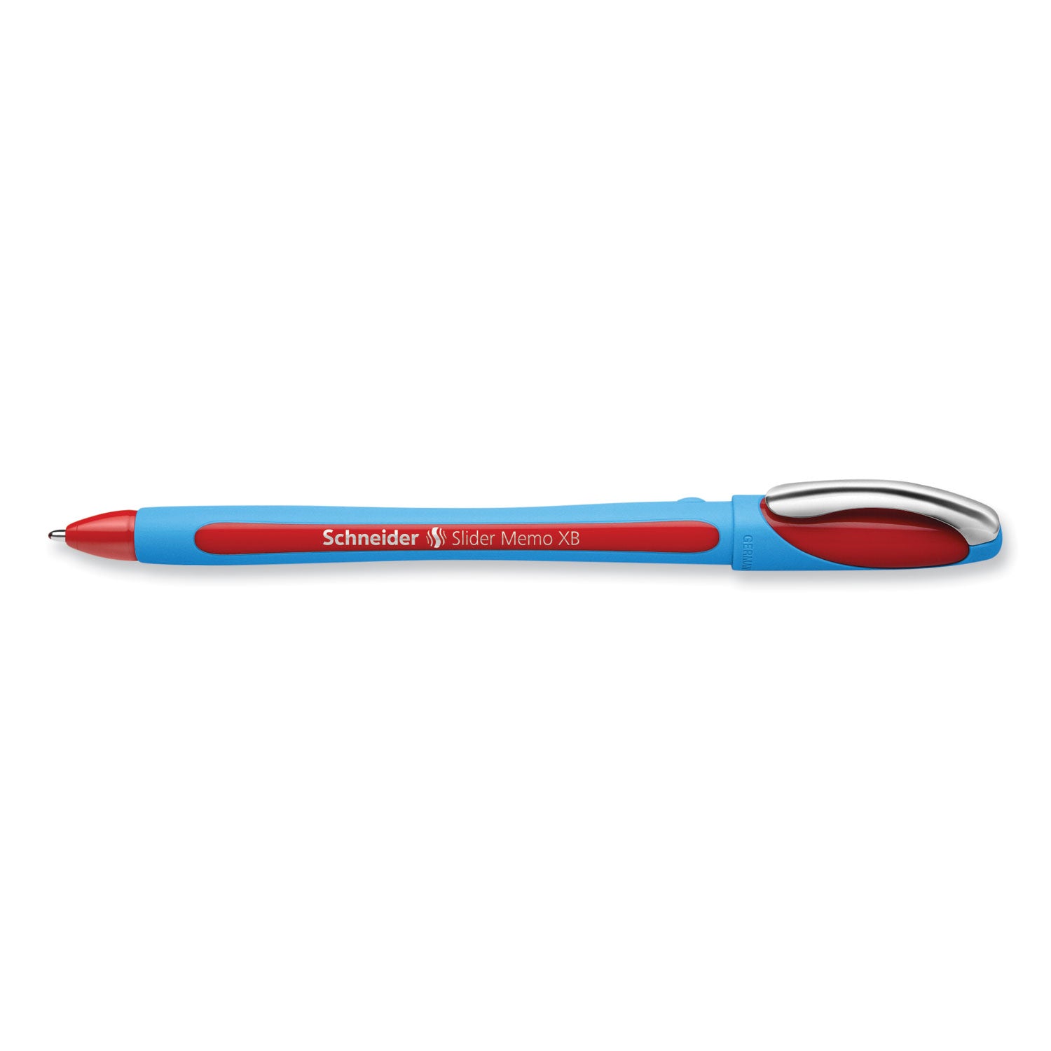 Schneider® Slider Memo XB Ballpoint Pen, Stick, Extra-Bold 1.4 mm, Red Ink, Red/Light Blue Barrel, 10/Box