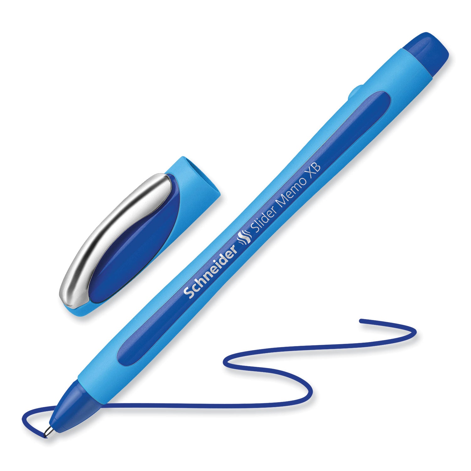 Schneider® Slider Memo XB Ballpoint Pen, Stick, Extra-Bold 1.4 mm, Blue Ink, Blue/Light Blue Barrel, 10/Box