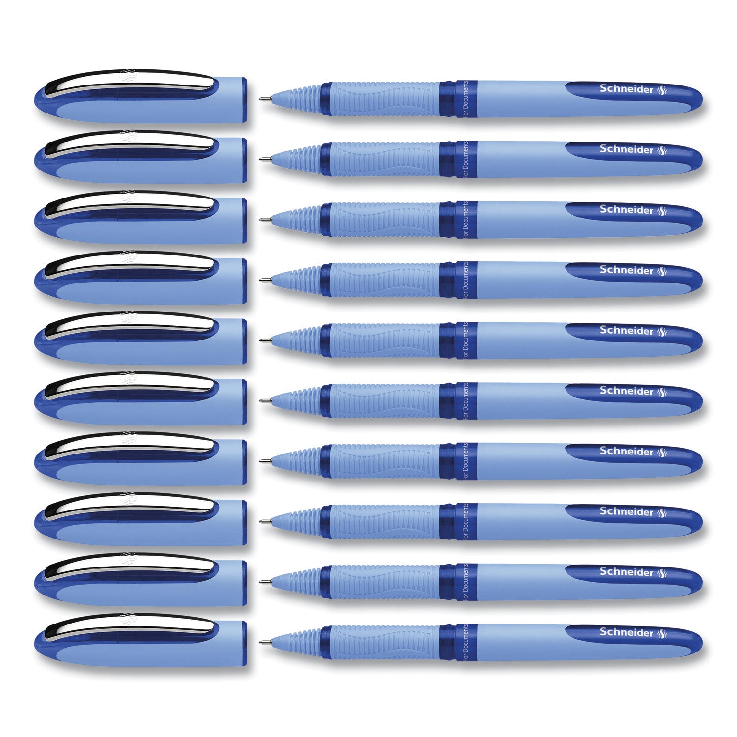 Schneider® One Hybrid N Roller Ball Pen, Stick, Extra-Fine 0.3 mm, Blue Ink, Blue Barrel, 10/Box