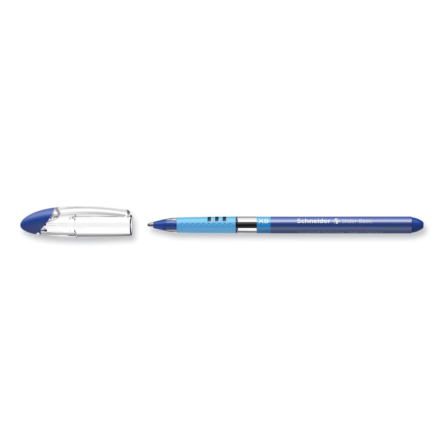 Schneider® Slider Basic Ballpoint Pen, Stick, Extra-Bold 1.4 mm, Blue Ink, Blue Barrel, 10/Box