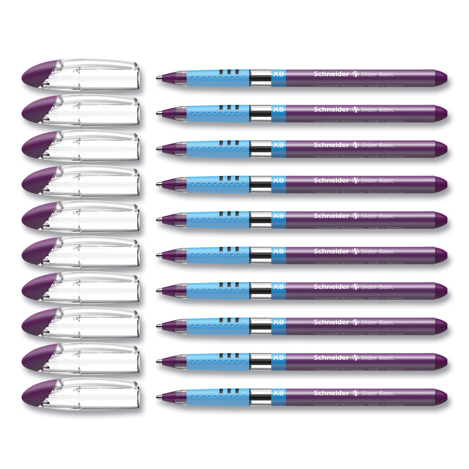 Slider Basic Ballpoint Pen, Stick, Extra-Bold 1.4 mm, Violet Ink, Violet Barrel, 10/Box