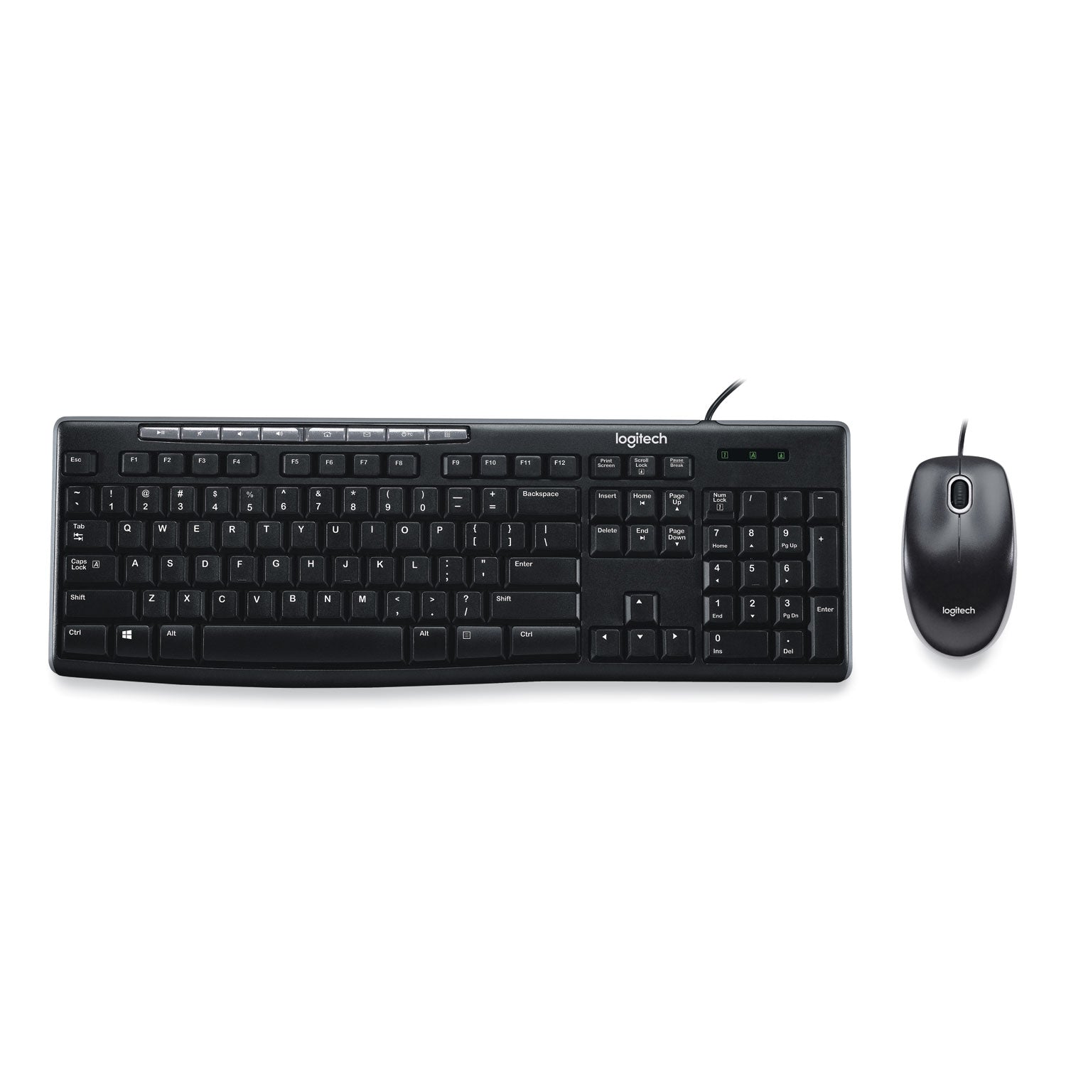 Logitech® Wired Media Combo MK200, USB 2.0, Black