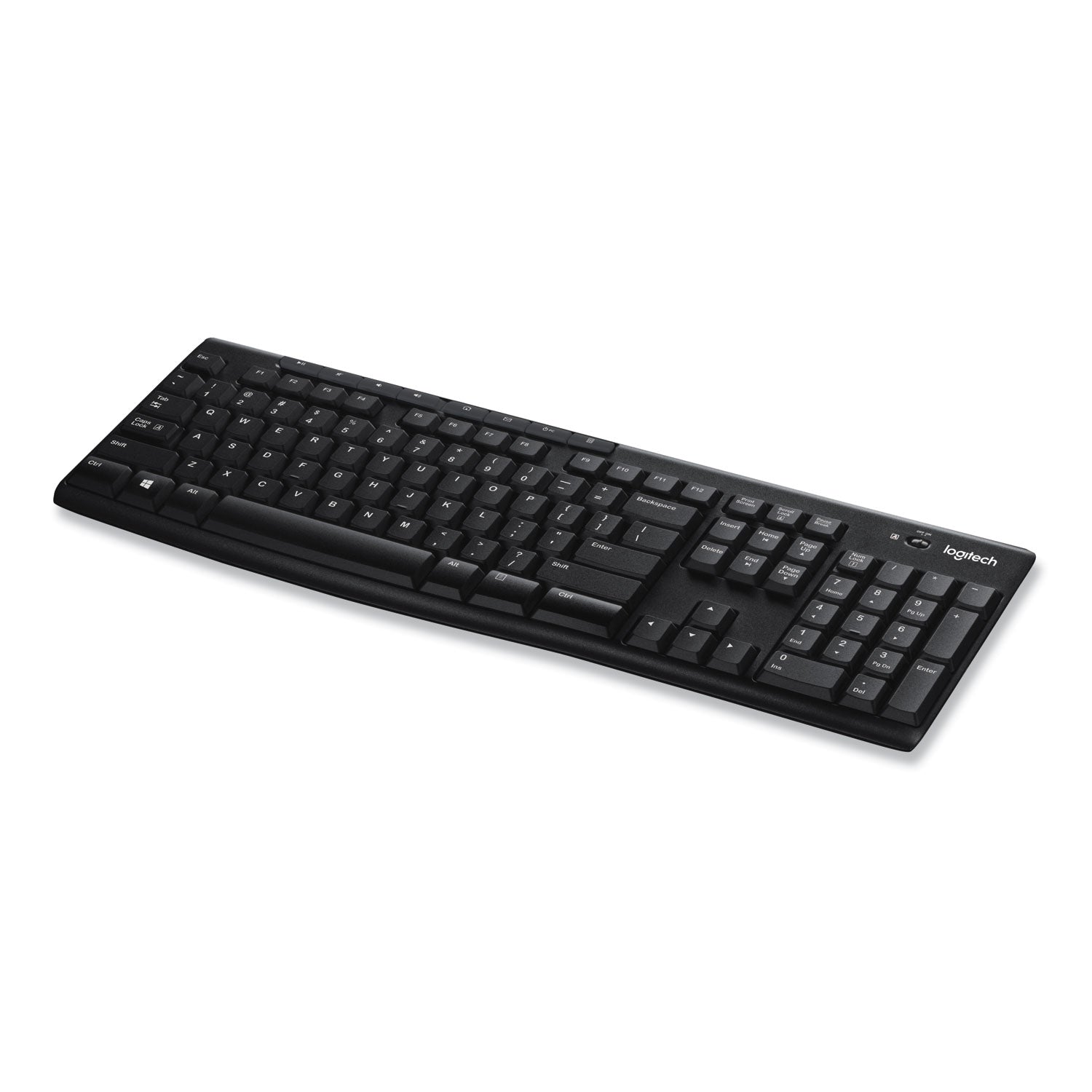 Logitech® K270 Wireless Keyboard, USB Unifying Receiver, Black