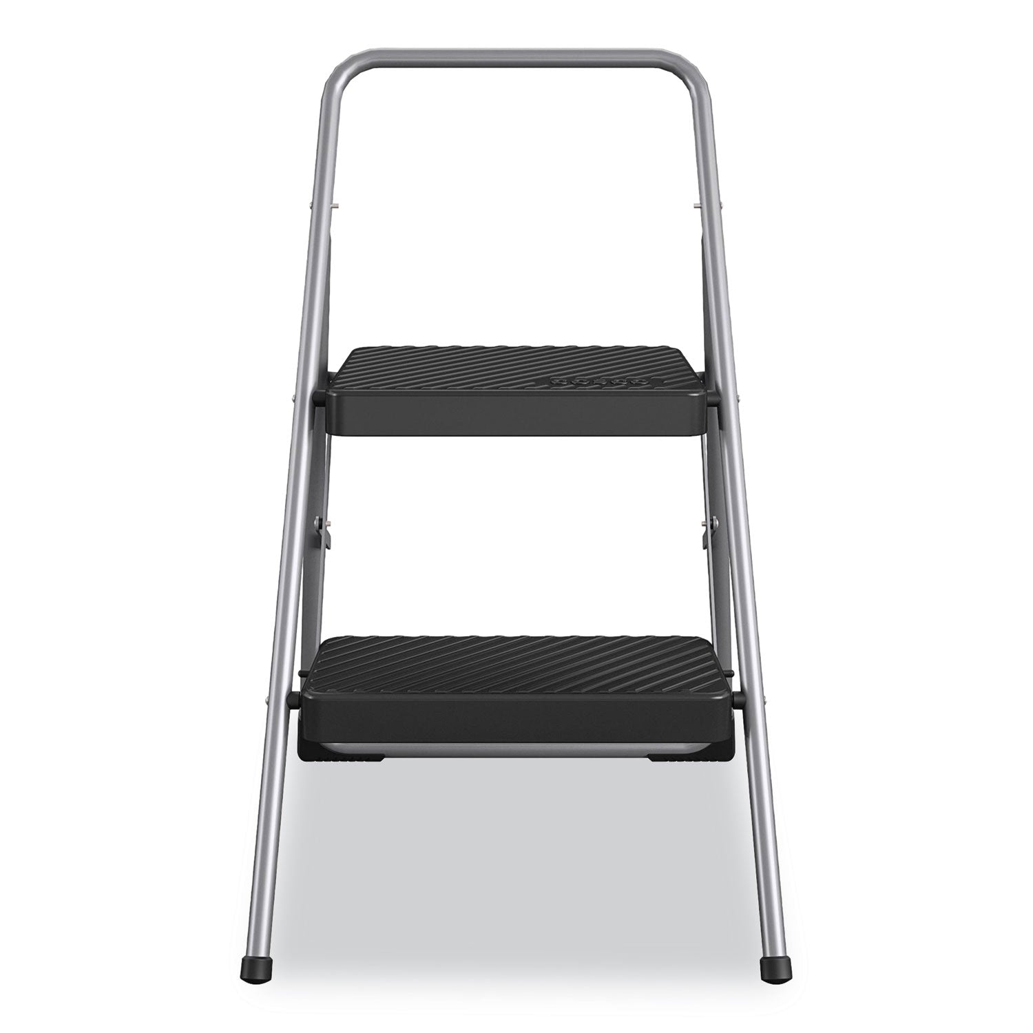 Cosco® 2-Step Folding Steel Step Stool, 200 lb Capacity, 28.13" Working Height, Cool Gray