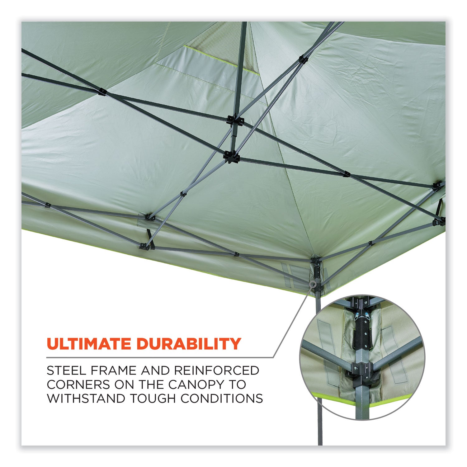 Ergodyne® Shax 6053 Enclosed Pop-Up Tent Kit, Single Skin, 10 ft x 10 ft, Polyester/Steel, Lime