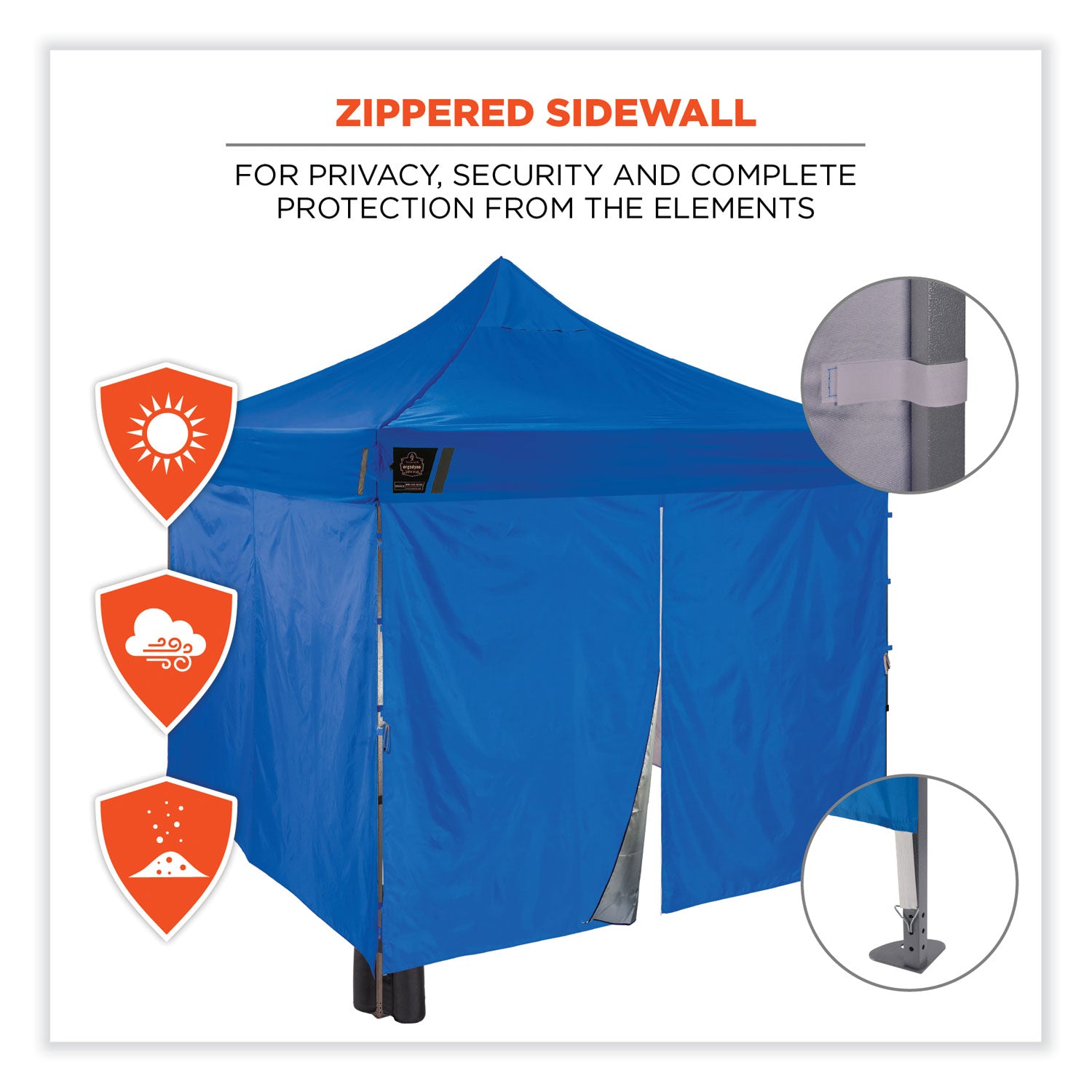 Ergodyne® Shax 6053 Enclosed Pop-Up Tent Kit, Single Skin, 10 ft x 10 ft, Polyester/Steel, Blue