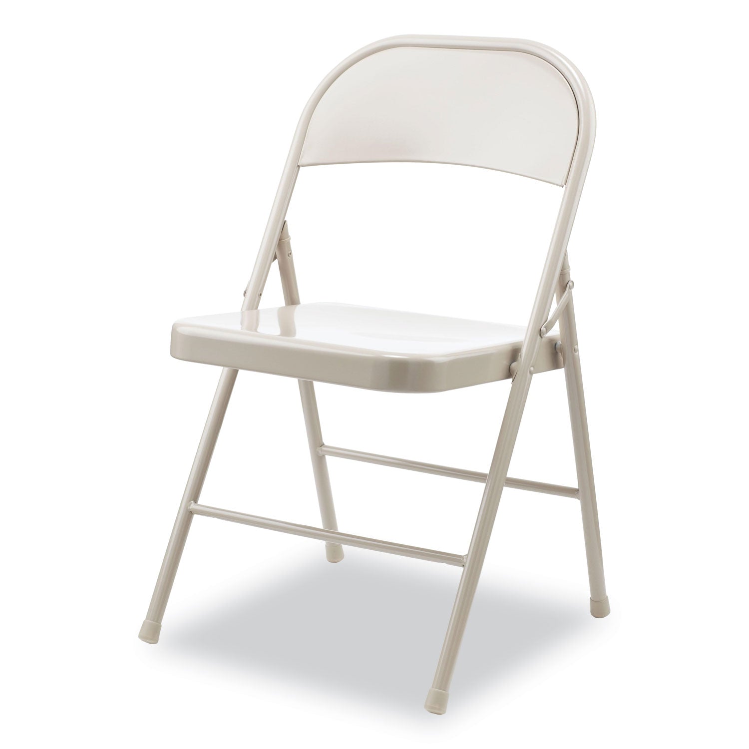 Alera® Armless Steel Folding Chair, Supports Up to 275 lb, Taupe Seat, Taupe Back, Taupe Base, 4/Carton