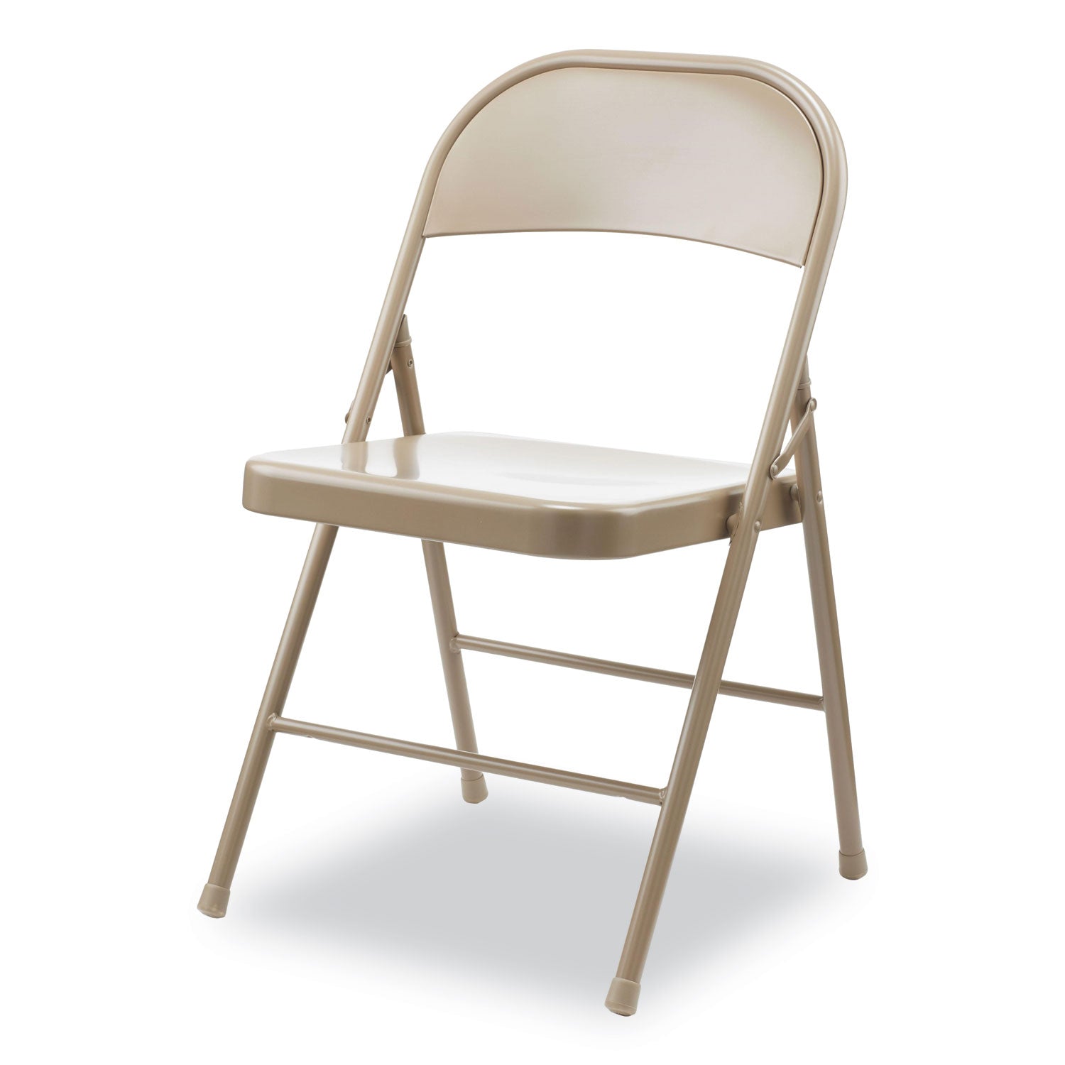 Alera® Armless Steel Folding Chair, Supports Up to 275 lb, Tan Seat, Tan Back, Tan Base, 4/Carton