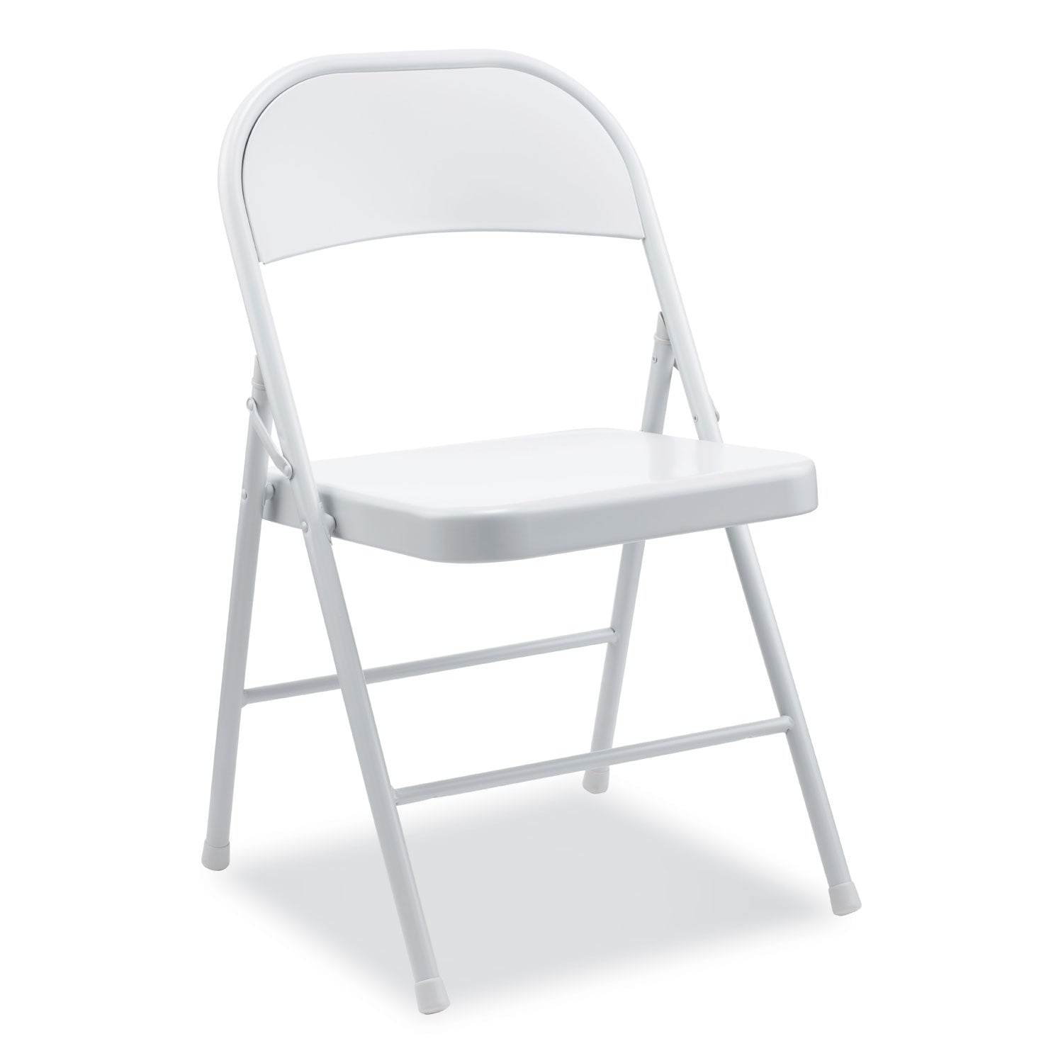 Armless Steel Folding Chair, Supports Up to 275 lb, Gray Seat, Gray Back, Gray Base, 4/Carton