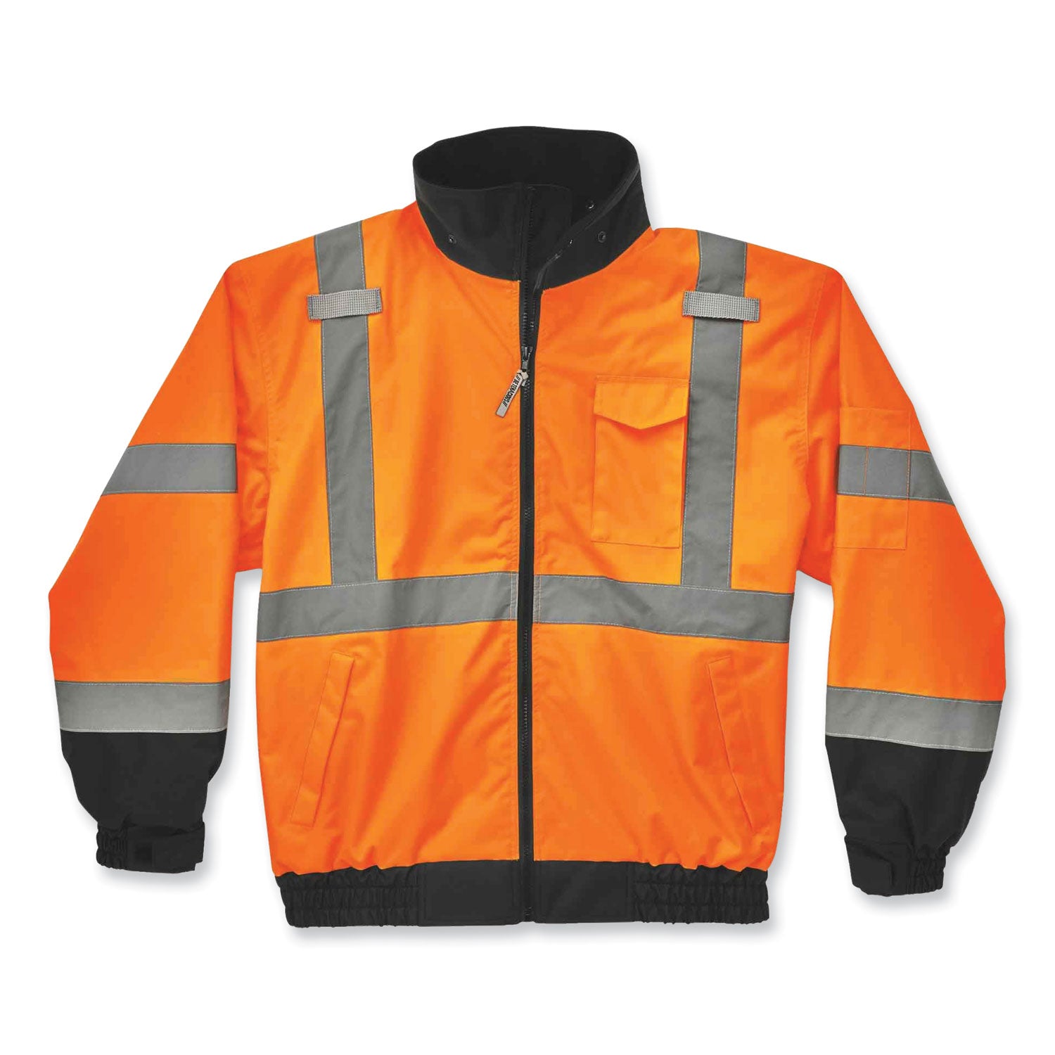 GloWear 8379 Class 3 Hi-Vis Fleece Lined Bomber Jacket, Orange, 3X-Large