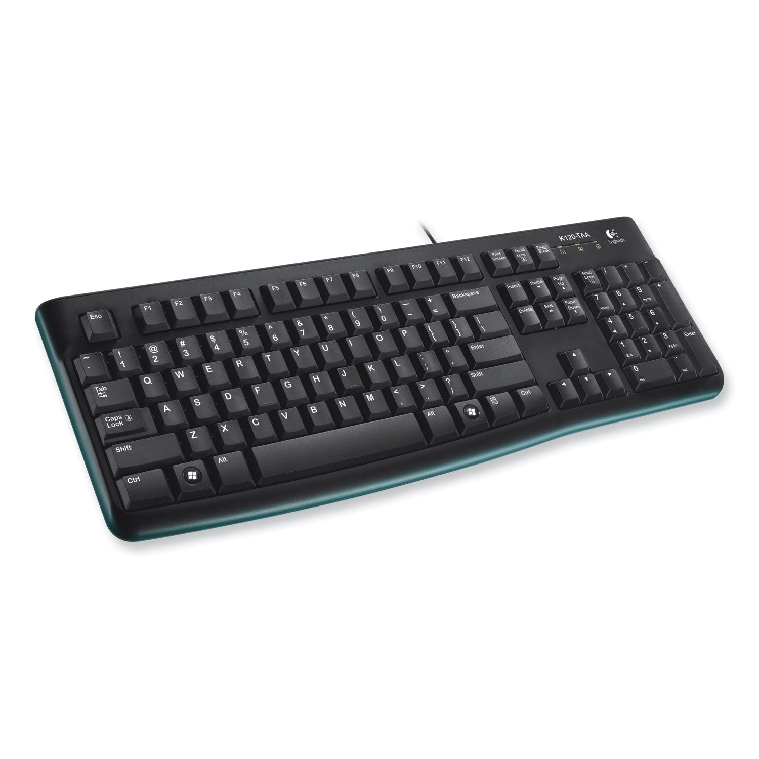 Logitech® K120 Ergonomic Desktop Wired Keyboard, USB, Black