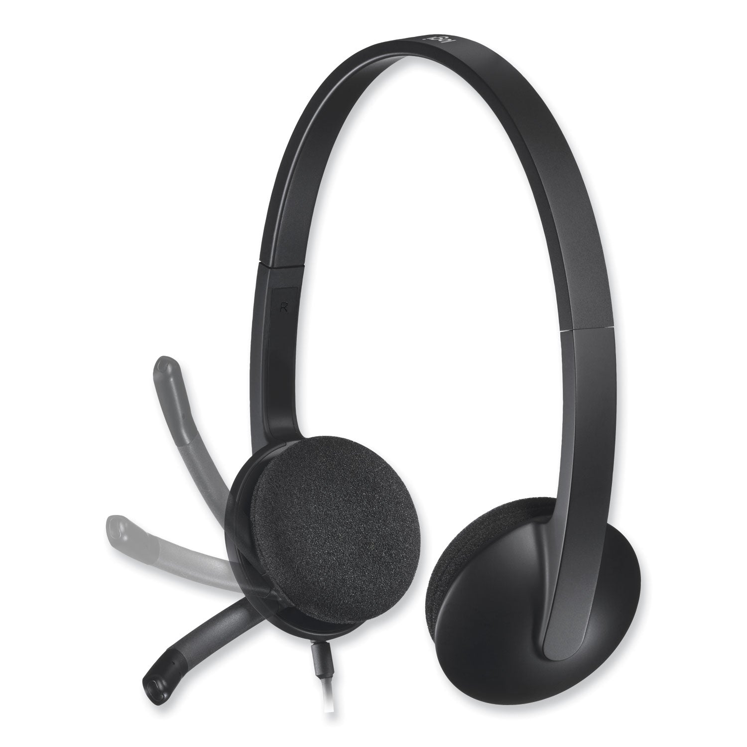 Logitech® H340 Binaural Over The Head Corded Headset, Black