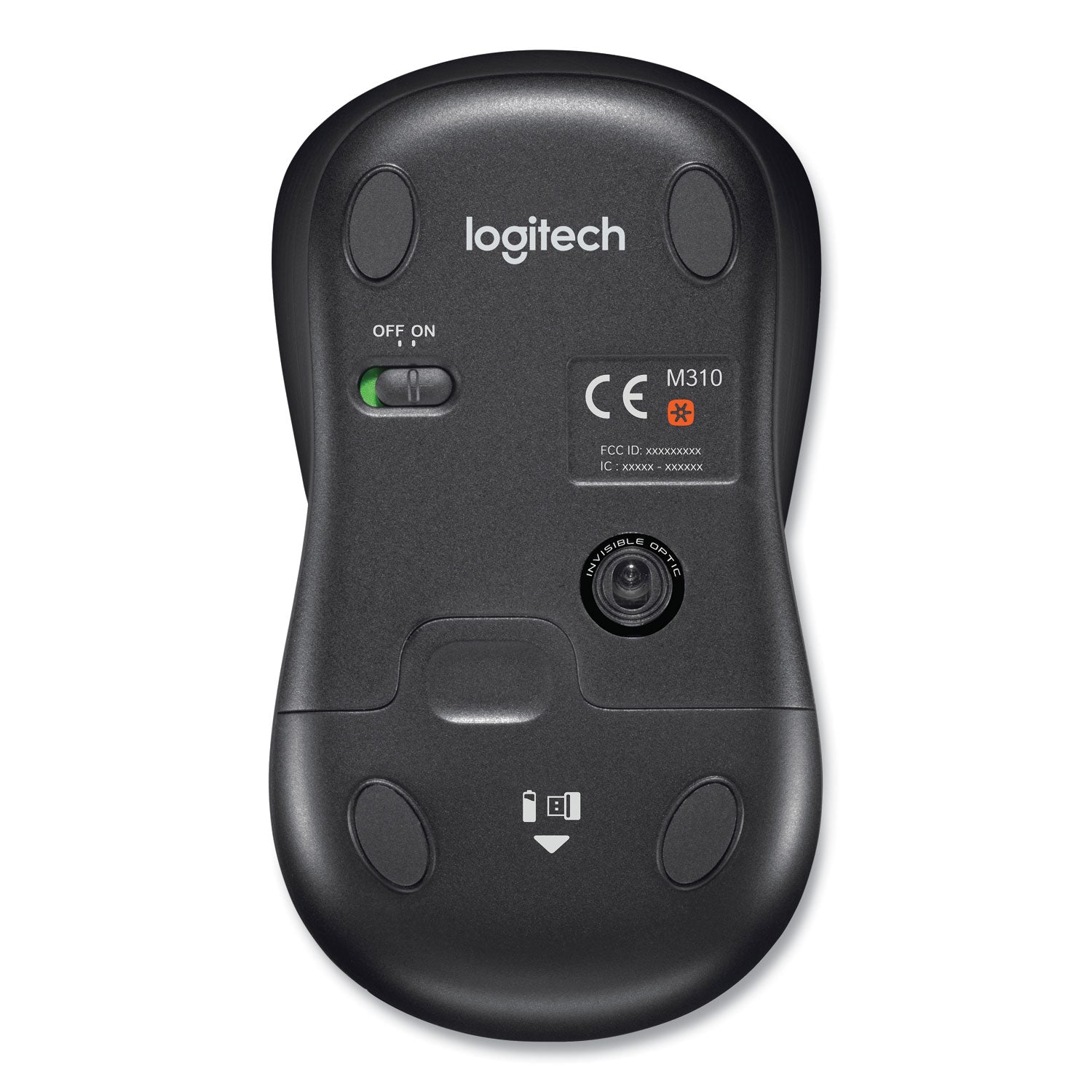 Logitech® M310 Wireless Mouse, 2.4 GHz Frequency/30 ft Wireless Range, Left/Right Hand Use, Silver/Black