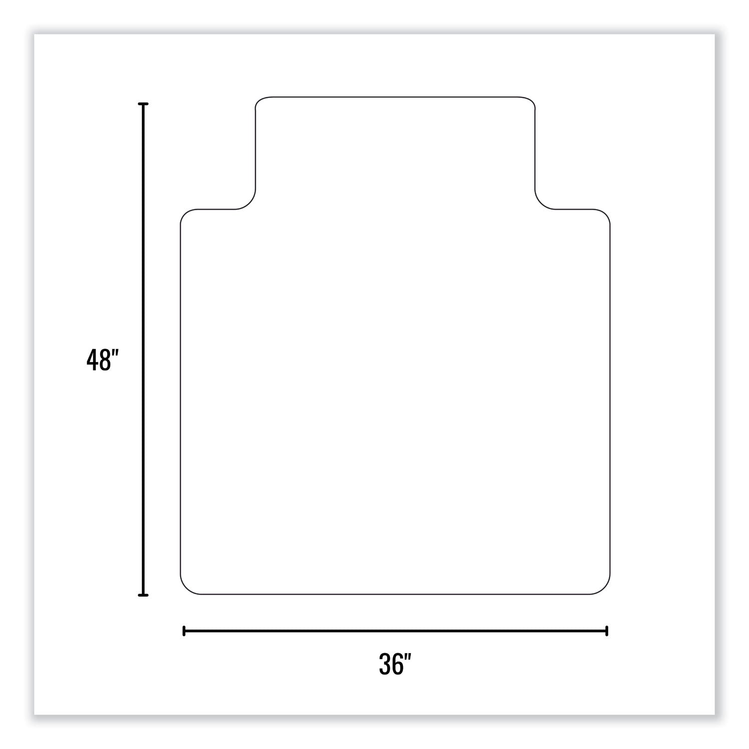 ES Robbins® EverLife Chair Mat for Flat Pile Carpet with Lip, 36 x 48, Clear