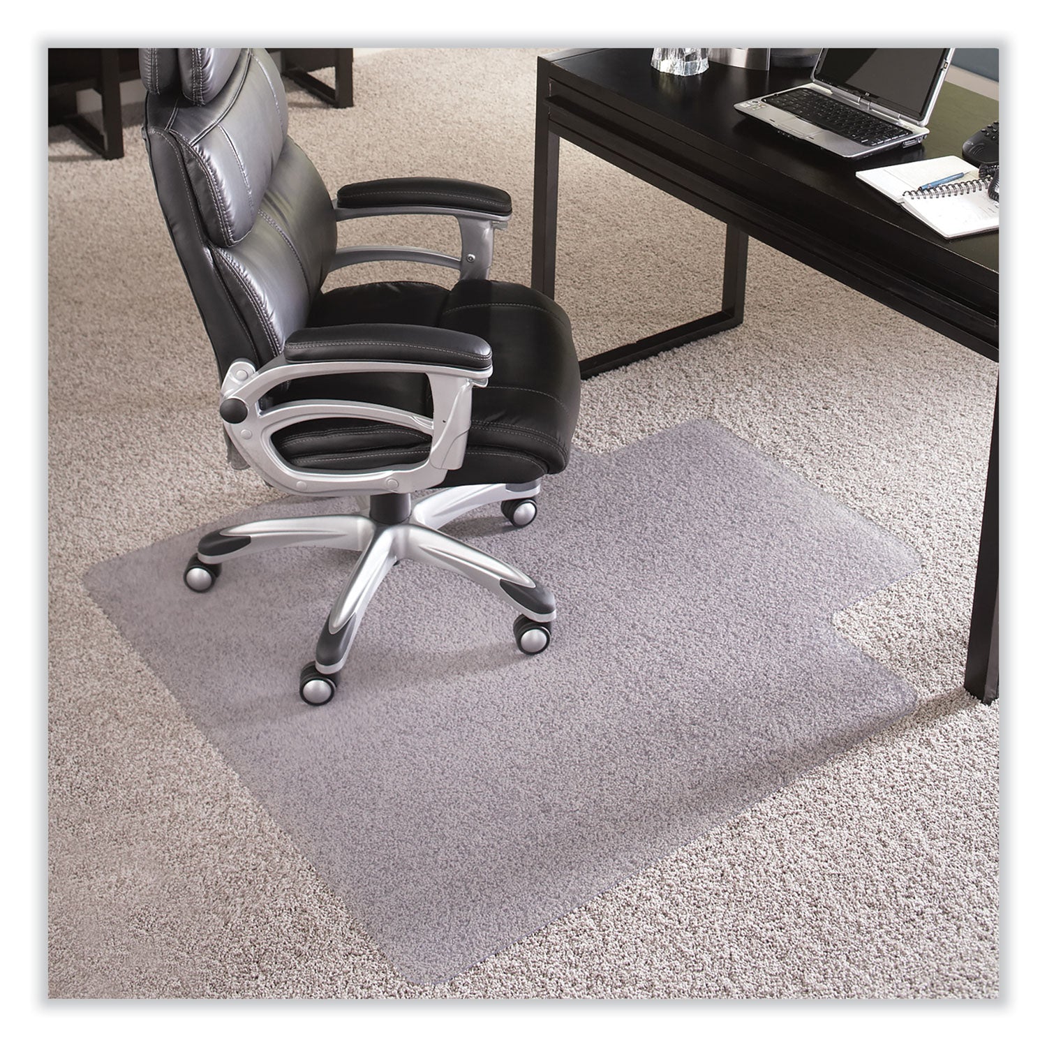 ES Robbins® EverLife Chair Mat for High Pile Carpet with Lip, 46 x 60, Clear