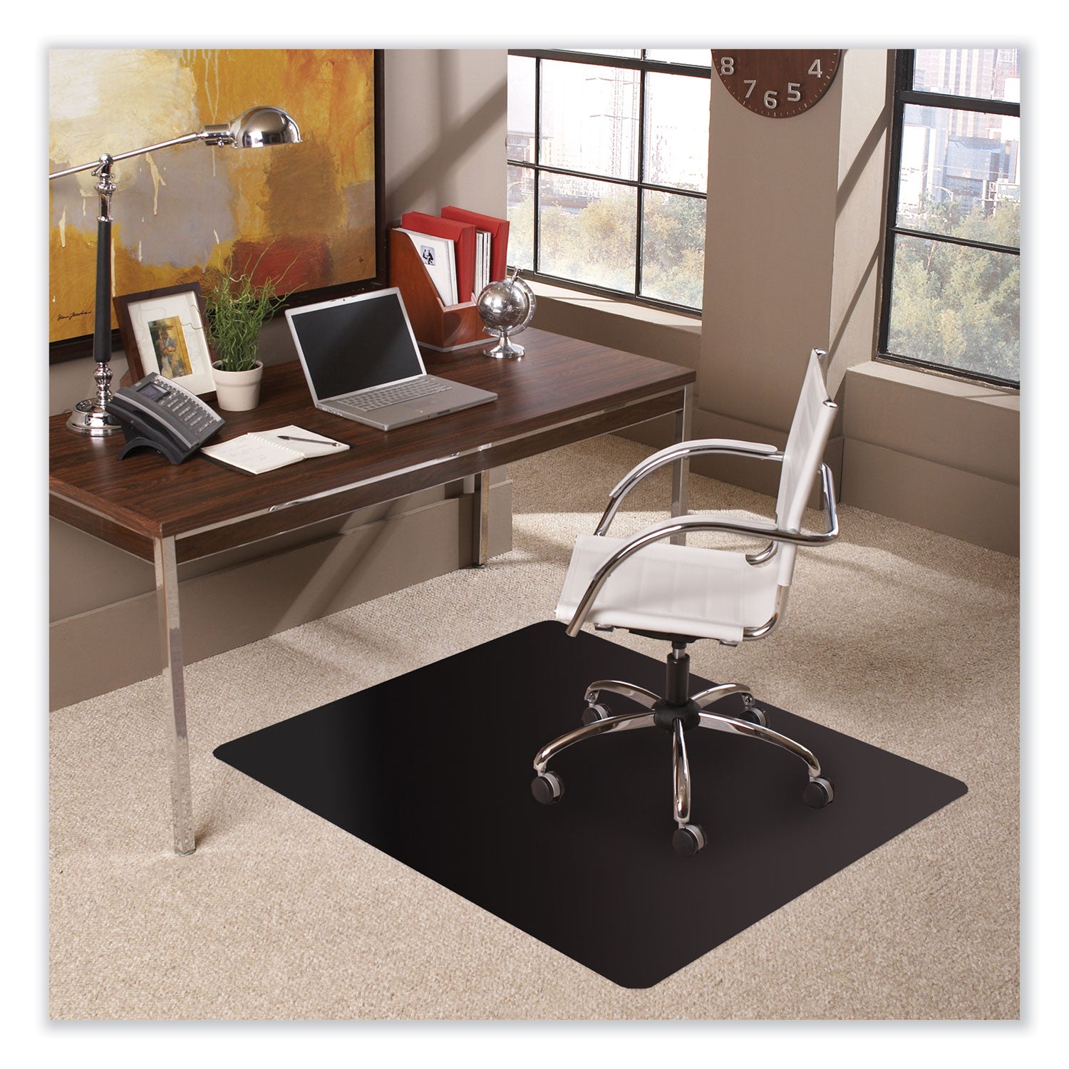 ES Robbins® Trendsetter Chair Mat for Low Pile Carpet, 36 x 48, Black