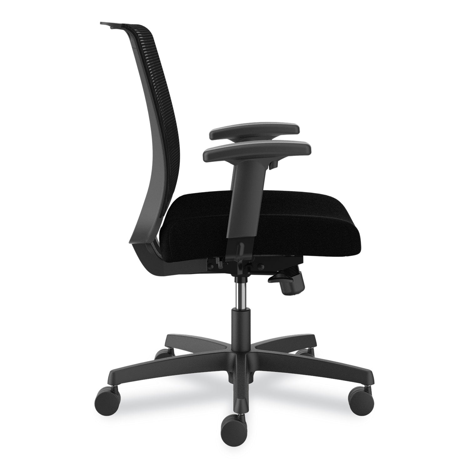 HON® Convergence Mid-Back Task Chair, Swivel-Tilt, Supports 275 lb, 16.5" to 21" Seat Height, Black Seat, Black Back, BlackFrame