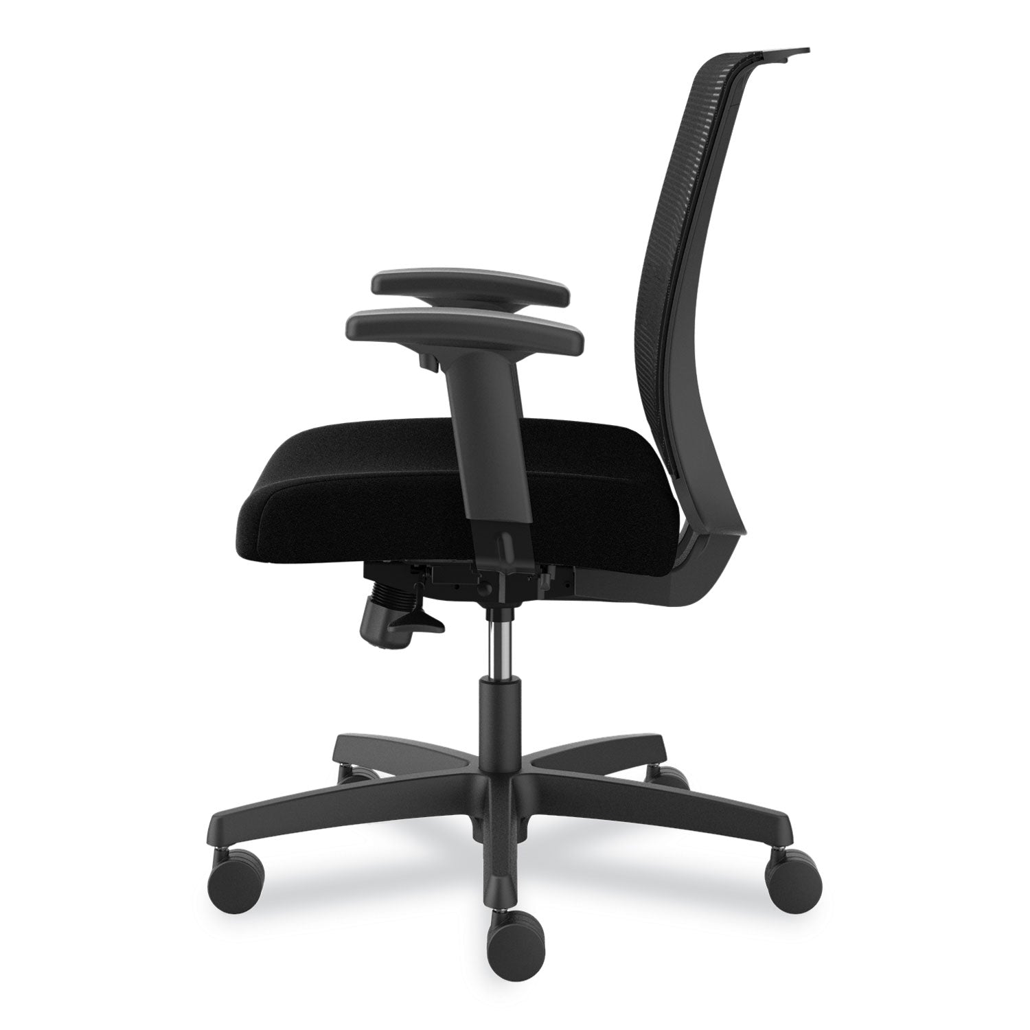 HON® Convergence Mid-Back Task Chair, Swivel-Tilt, Supports 275 lb, 16.5" to 21" Seat Height, Black Seat, Black Back, BlackFrame