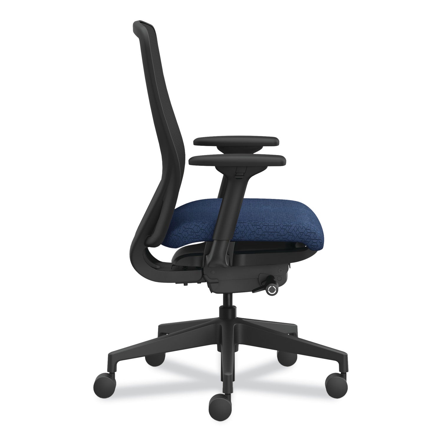 HON® Nucleus Series Recharge Task Chair, Up to 300lb, 16.63" to 21.13" Seat Ht, Navy Seat, Black Back/Base