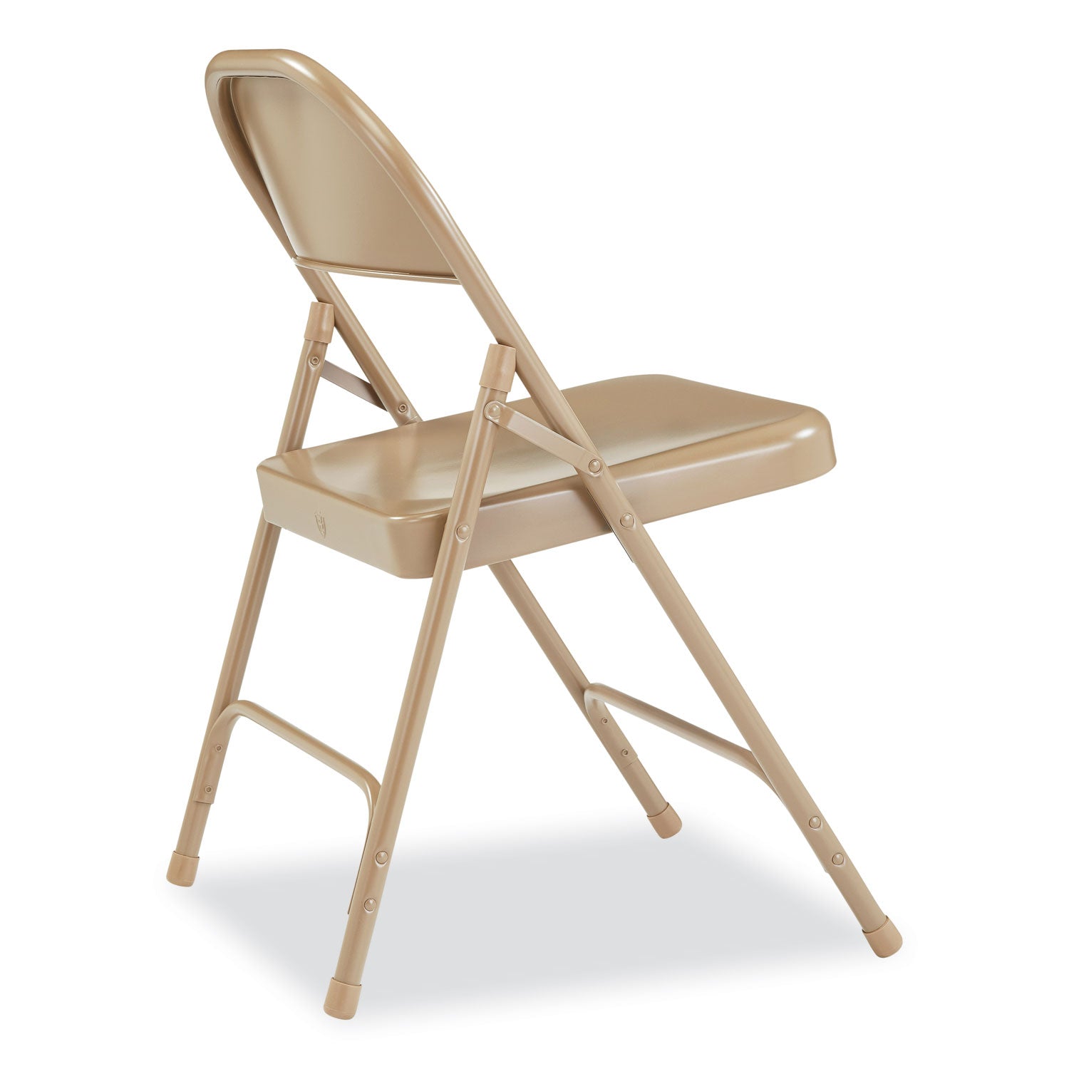 NPS® 50 Series All-Steel Folding Chair, Supports Up to 500 lb, 16.75" Seat Height, Beige Seat, Beige Back, Beige Base, 4/Carton