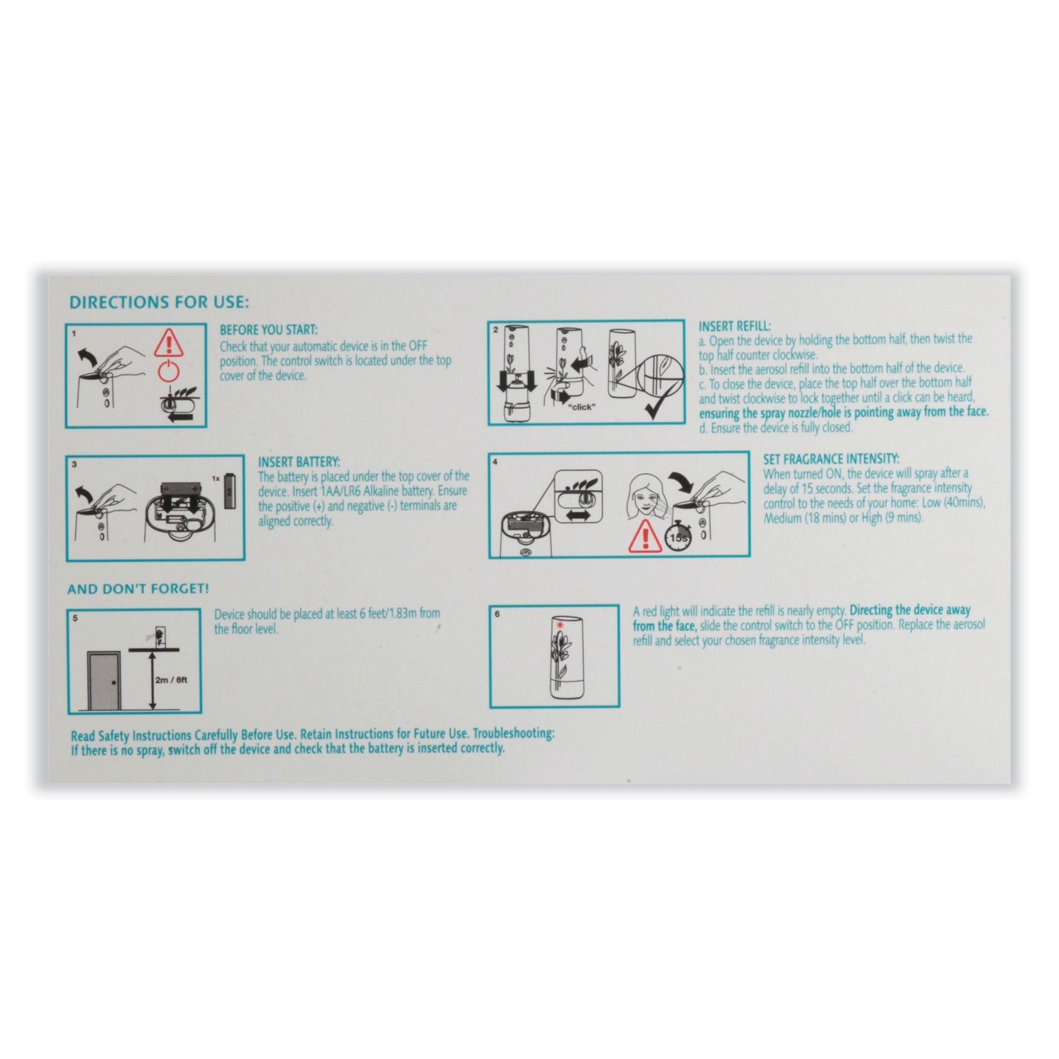 Air Wick® Pet Odor Neutralization Automatic Spray Starter Kit, 6 x 2.25 x 7.75, White/Gray, 4/Carton