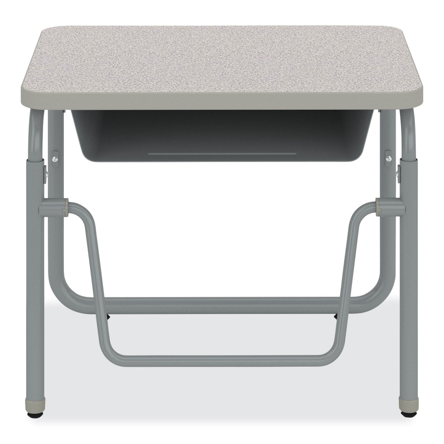 Safco® AlphaBetter 2.0 Height-Adjustable Student Desk with Pendulum Bar and Book Box, 27.75" x 19.75" x 22" to 30", Pebble Gray