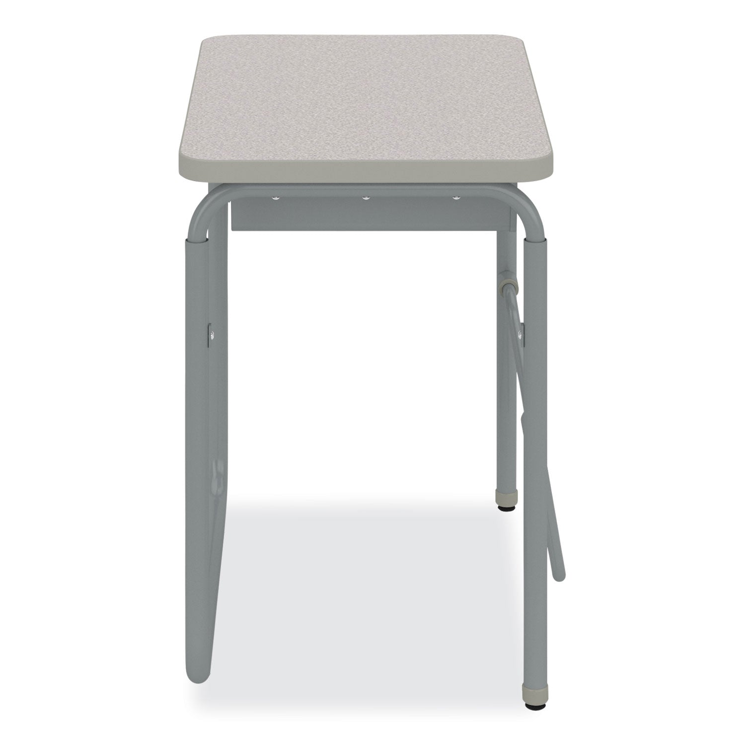 Safco® AlphaBetter 2.0 Height-Adjustable Student Desk with Pendulum Bar and Book Box, 27.75 x 19.75 x 29 to 43, Pebble Gray