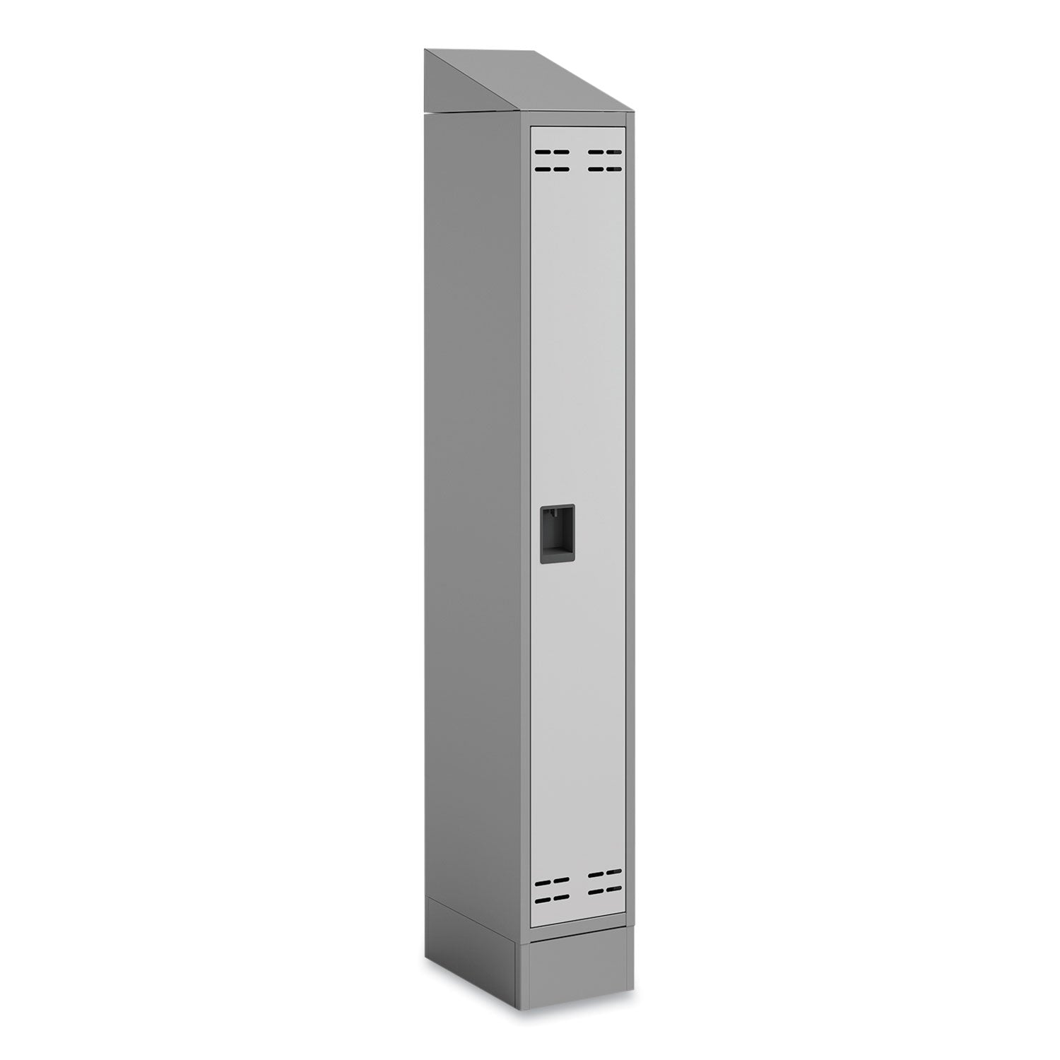 Safco® Single Sloped Metal Locker Hood Addition, 12w x 18d x 6h, Gray