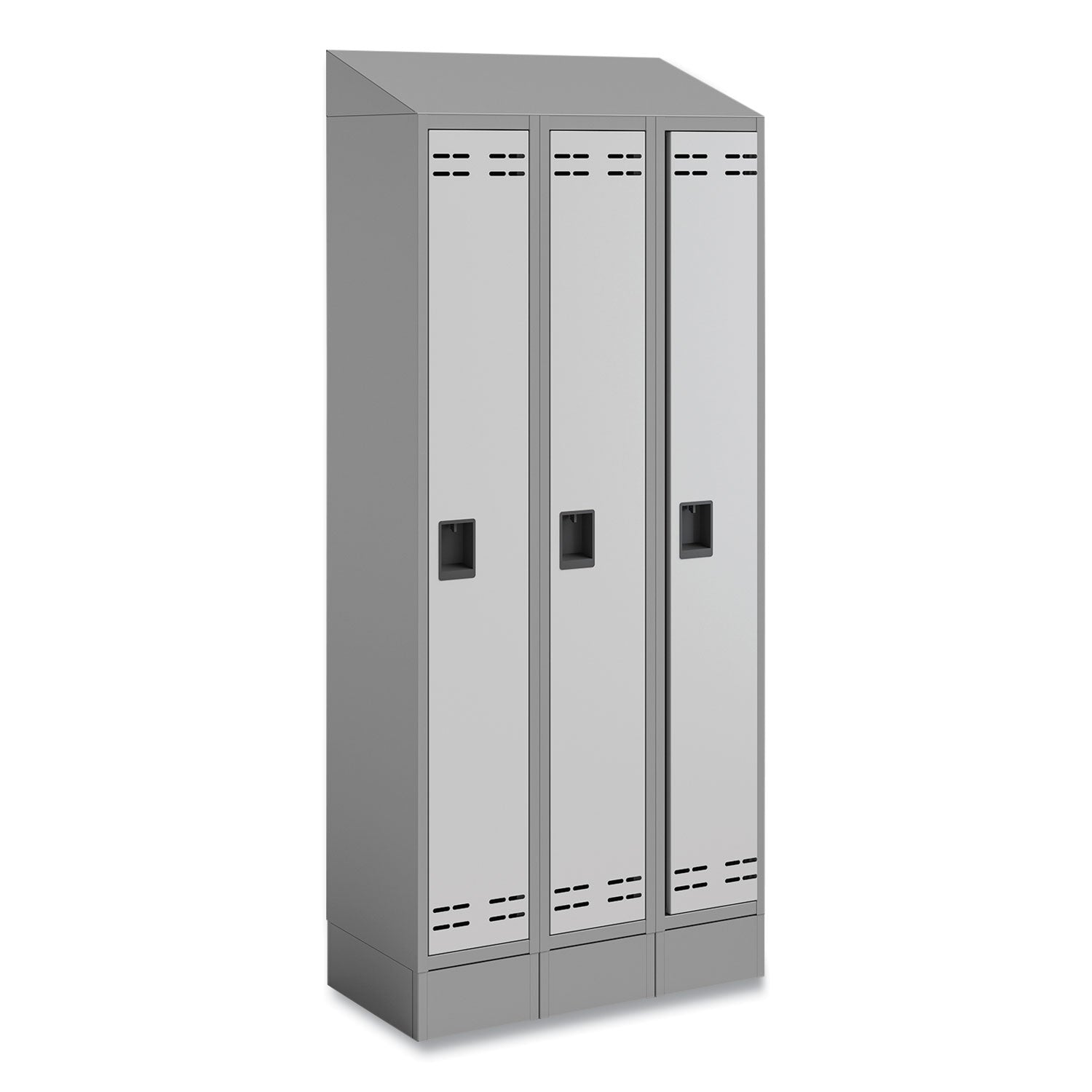 Safco® Triple Sloped Metal Locker Hood Addition, 36w x 18d x 6h, Gray