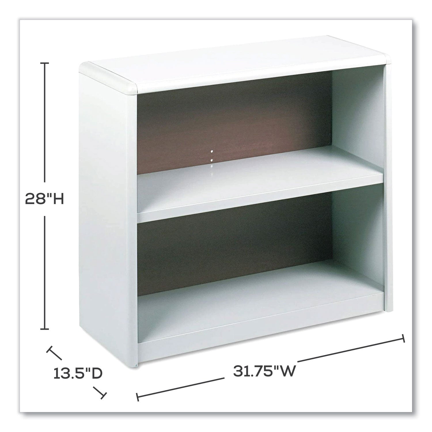 ValueMate Economy Bookcase, Two-Shelf, 31.75w x 13.5d x 28h, Gray