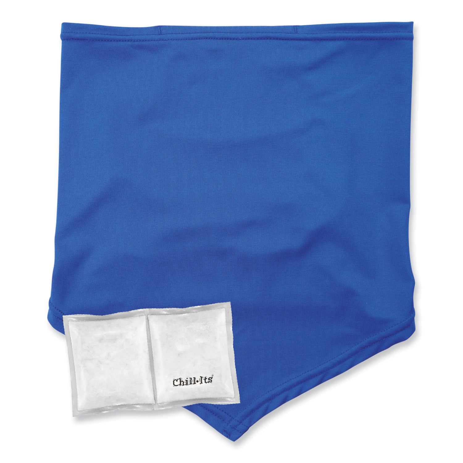 Chill-Its 6482 Cooling Neck Gaiter Bandana Pocket Kit, Polyester/Spandex, Small/Medium, Blue