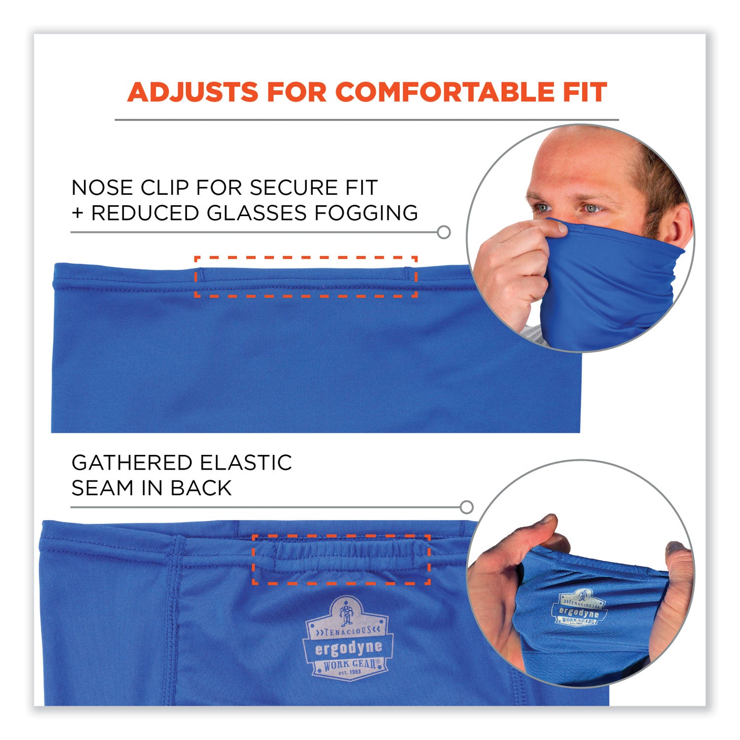 Ergodyne® Chill-Its 6482 Cooling Neck Gaiter Bandana Pocket Kit, Polyester/Spandex, Large/X-Large, Blue