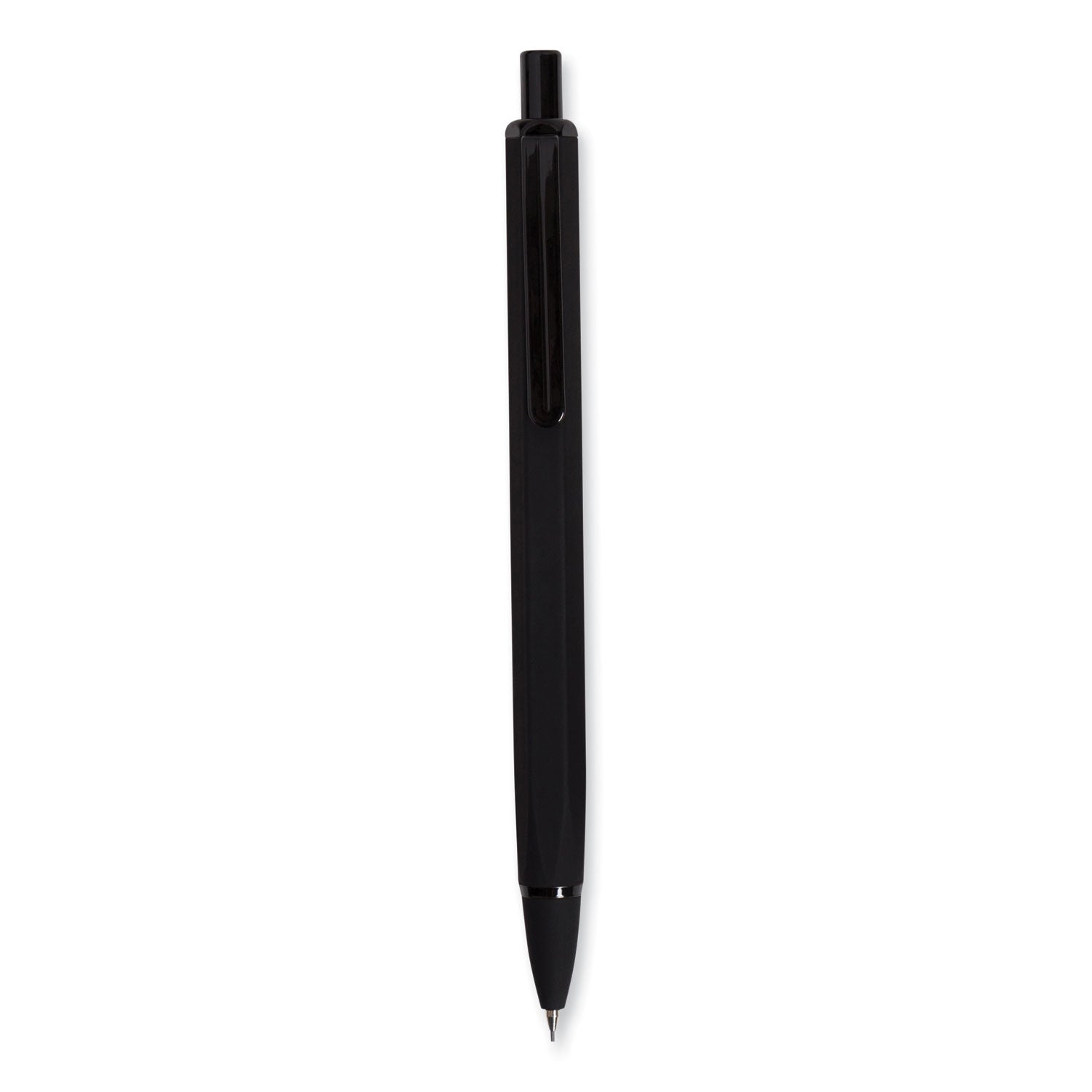 U Brands Cambria Soft Touch Mechanical Pencil, 0.7 mm, HB (#2), Black Lead, Black Barrel, 12/Pack