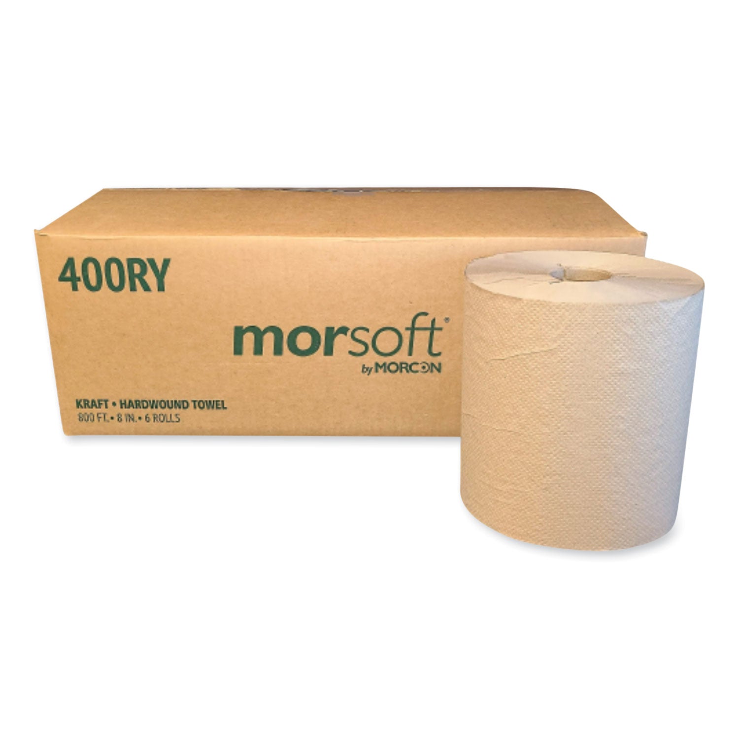 Morcon Tissue Morsoft Controlled Towels, Y-Notch, 1-Ply, 8" x 800 ft, Kraft, 6 Rolls/Carton