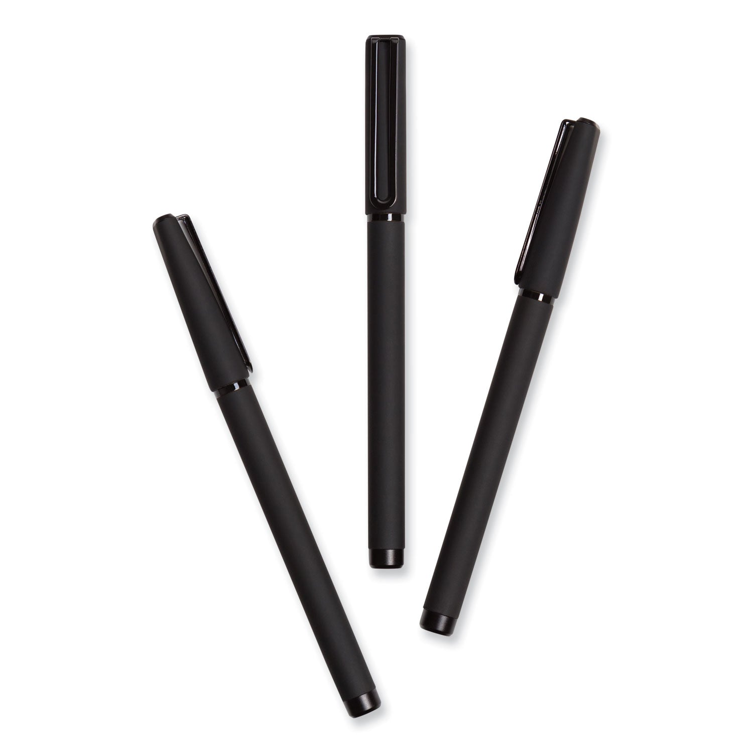 U Brands Catalina Soft Touch Porous Point Pen, Stick, Fine 0.7 mm, Black Ink, Black Barrel, Dozen